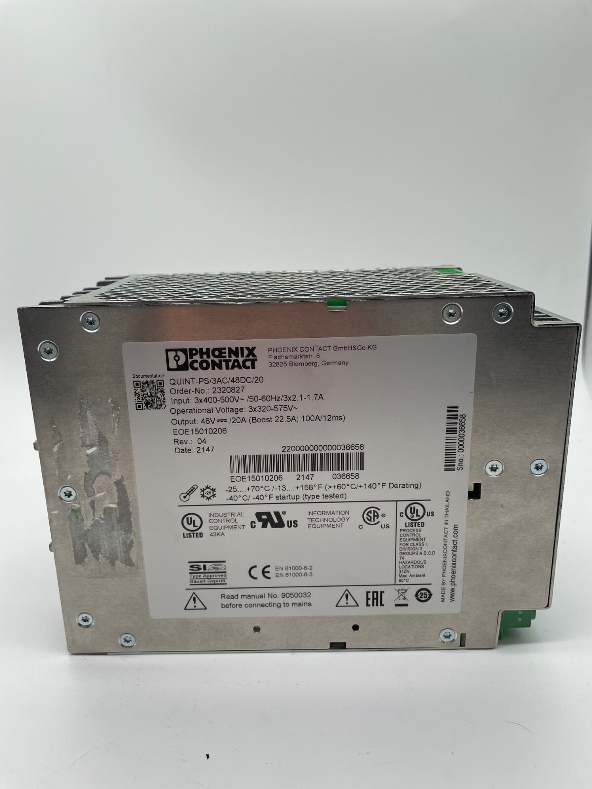 Phoenix Contact QUINT-PS/3AC/48DC/20 Netzteil 48 V DC, 20 A (2320827) - Bild 3
