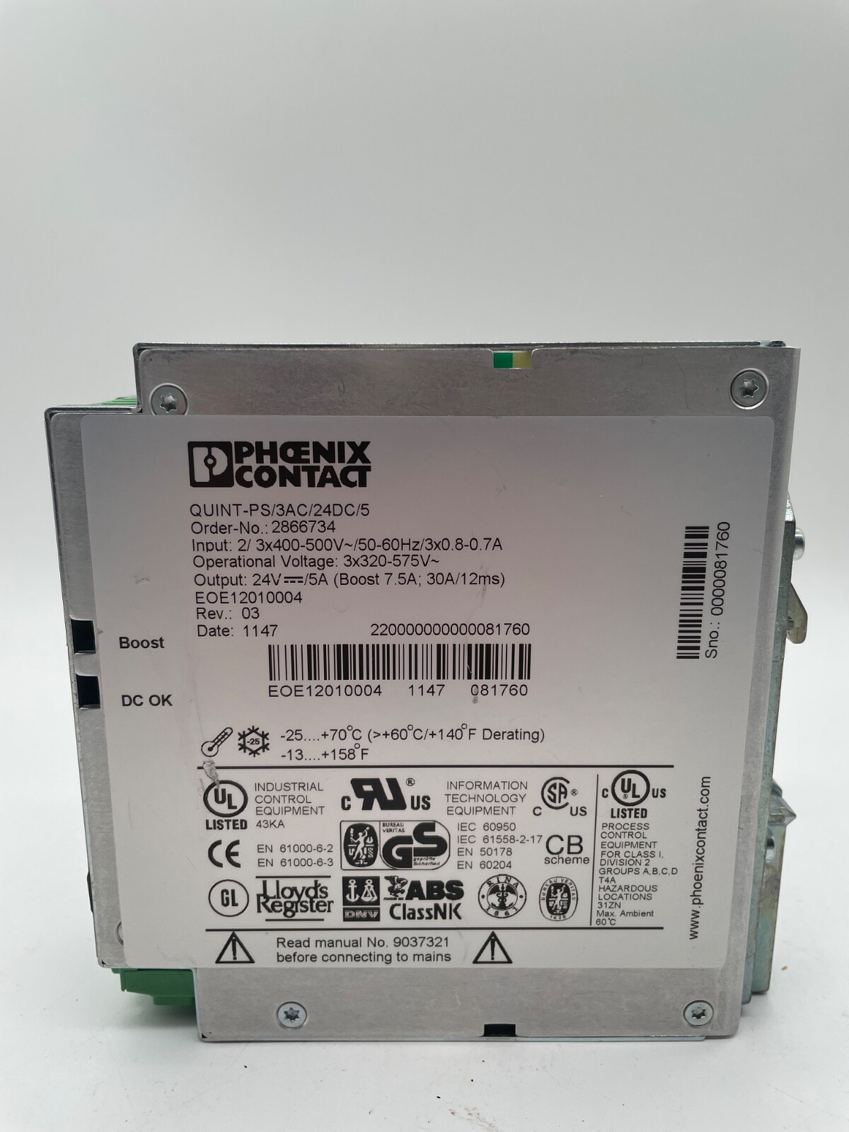 Phoenix Contact QUINT-PS/3AC/24DC/5 Netzteil 24 V DC, 5 A (3-Phasen) – QUINT POWER - Bild 2