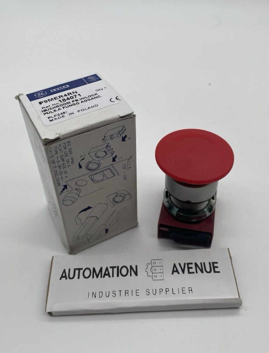 ABB P9MER4RN Pilztasterkopf 40 mm, rot, Drehentriegelung, IP66 (1SFA184071R9001)