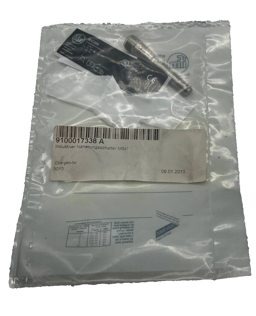 ifm IEC200 Induktiver Ganzmetallsensor M8x1, PNP NO, 2 mm, M12