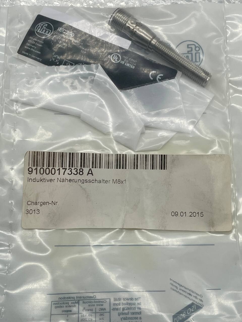 ifm IEC200 Induktiver Ganzmetallsensor M8x1, PNP NO, 2 mm, M12 - Bild 2