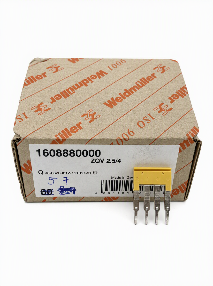 57 Stück Weidmüller Querverbinder ZQV 2.5/4 (1608880000) – 4-polig, 5,1 mm, gelb - Bild 2