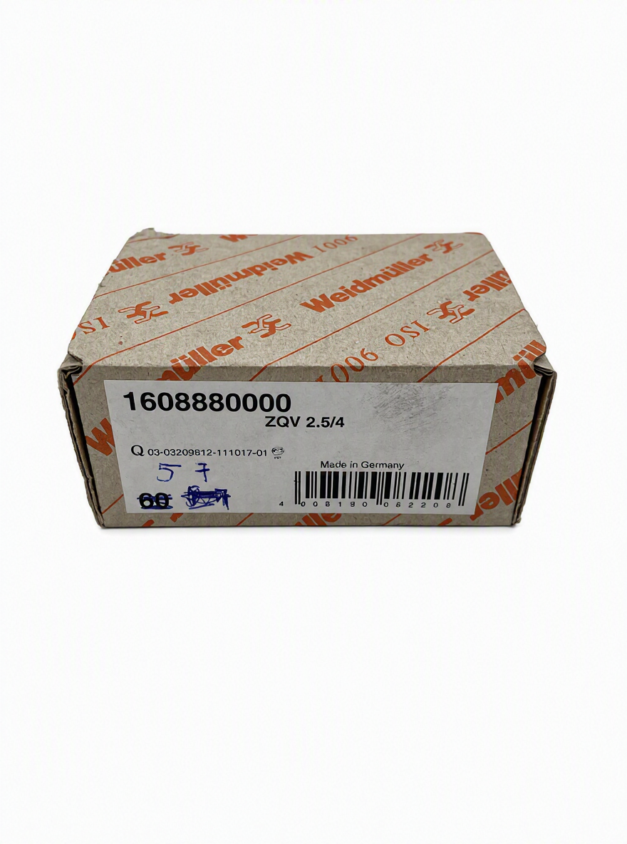 57 Stück Weidmüller Querverbinder ZQV 2.5/4 (1608880000) – 4-polig, 5,1 mm, gelb