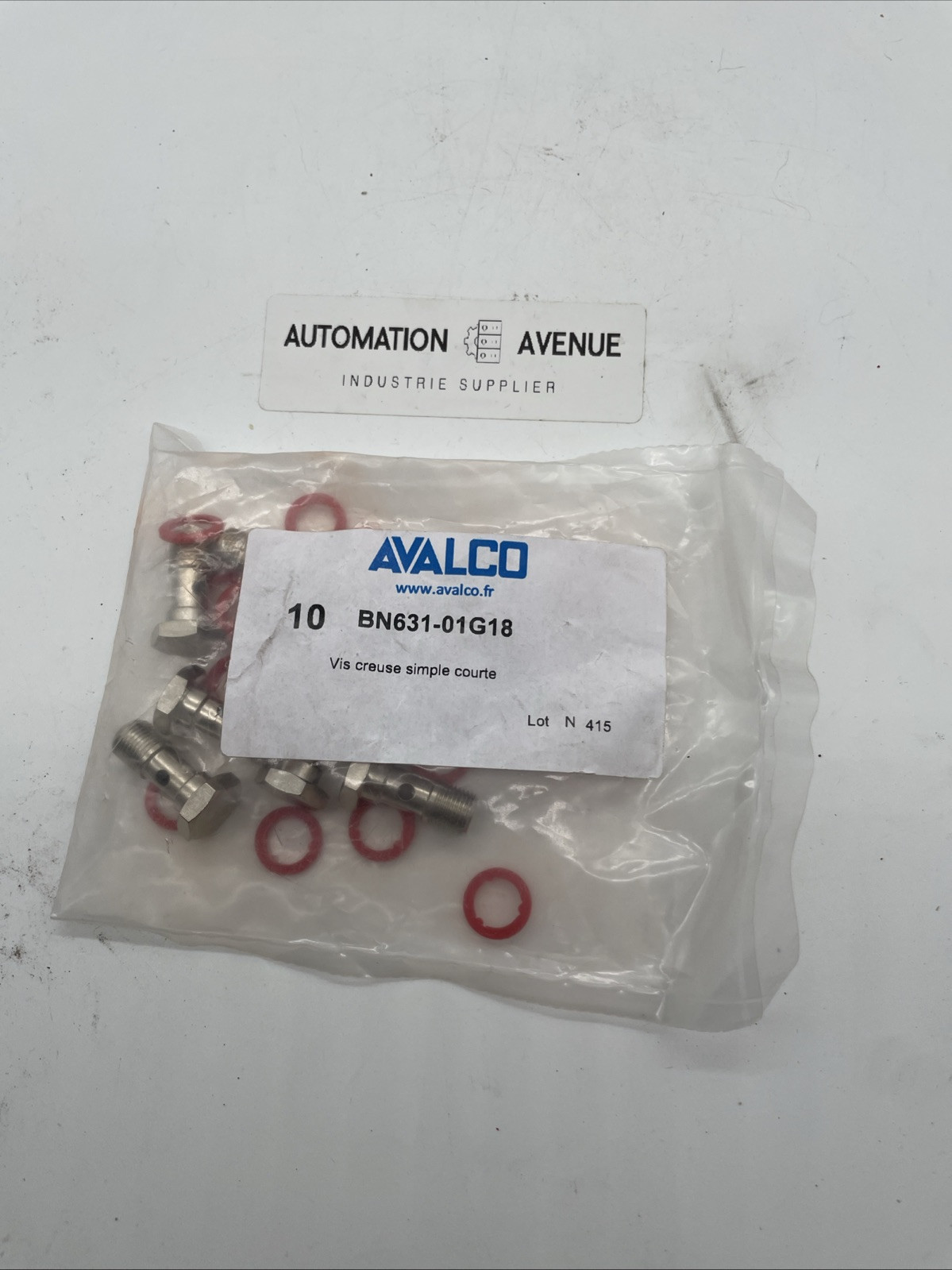 10x Avalco BN631-01G18 Hohlschraube einfach, kurz – G 1/8, Messing vernickelt, Originalverpackt