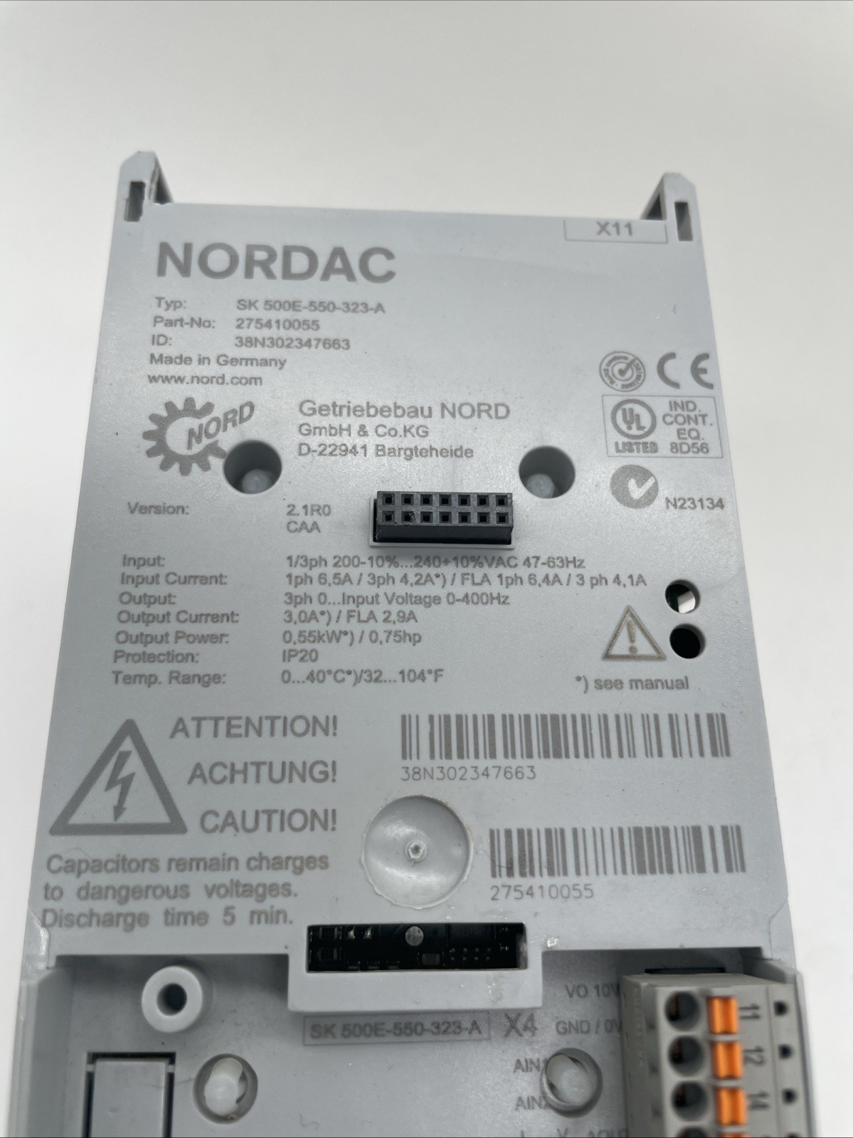 NORDAC PRO SK 500E-550-323-A Frequenzumrichter 0,55 kW, 200–240 V, IP20 - Bild 3