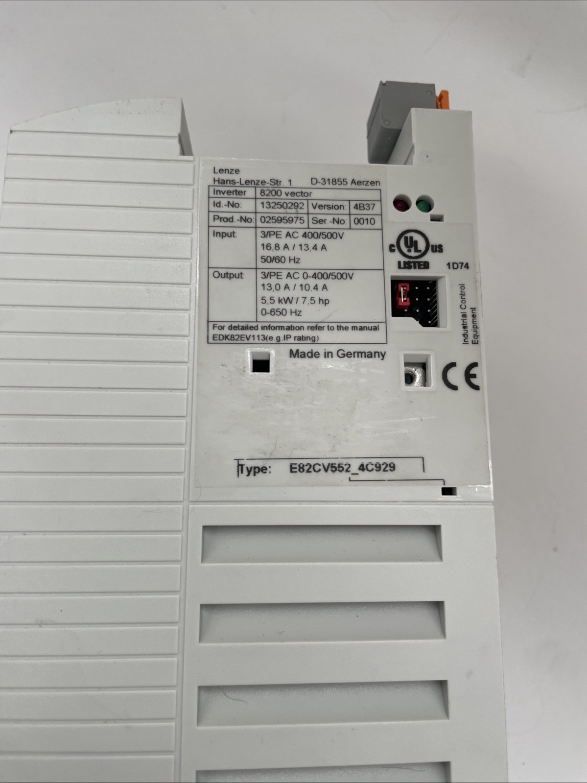 Lenze E82EV552-4C929 Frequenzumrichter 5,5 kW (8200 vector, 3×400/500 V) - Bild 2