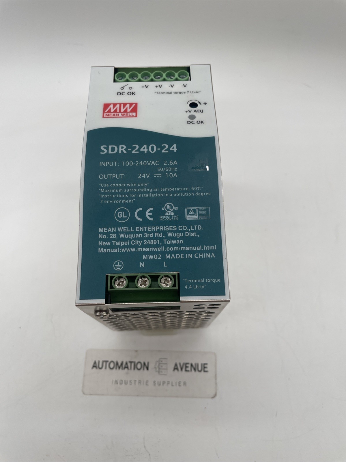 MEAN WELL SDR-240-24 DIN-Schienen-Netzteil 24V 10A (240W) mit PFC - Bild 2