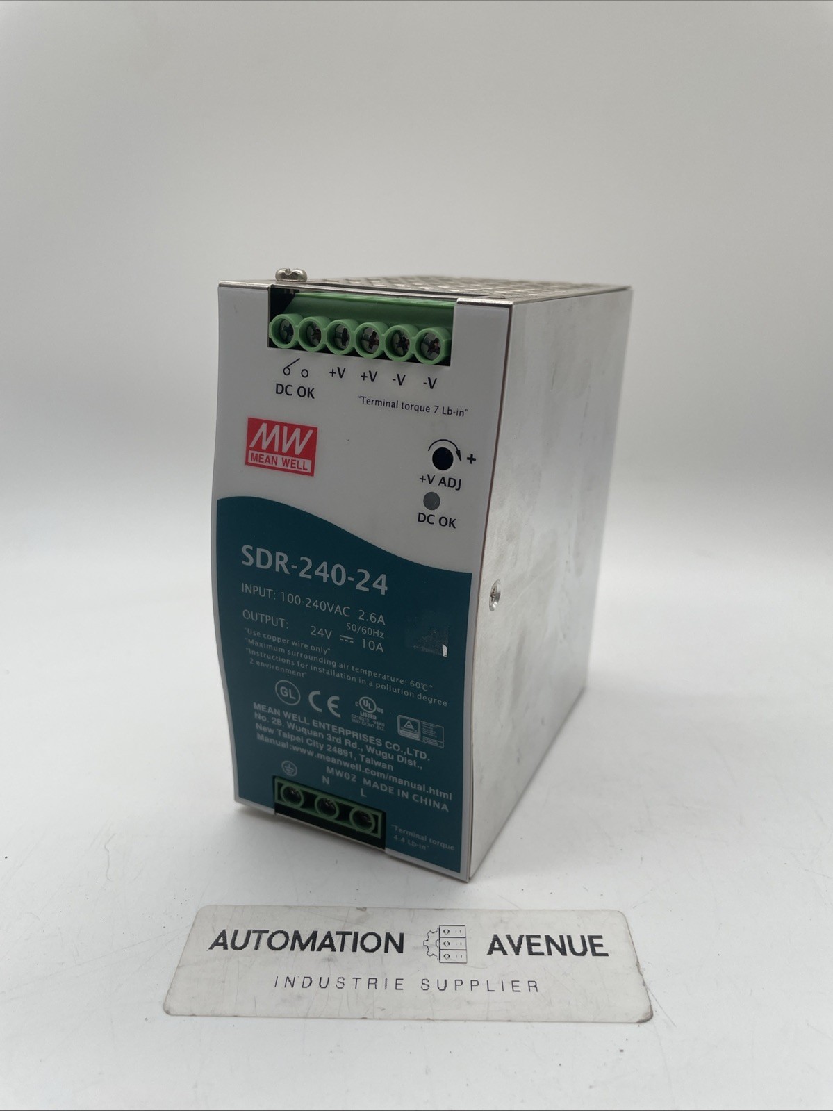 MEAN WELL SDR-240-24 DIN-Schienen-Netzteil 24V 10A (240W) mit PFC