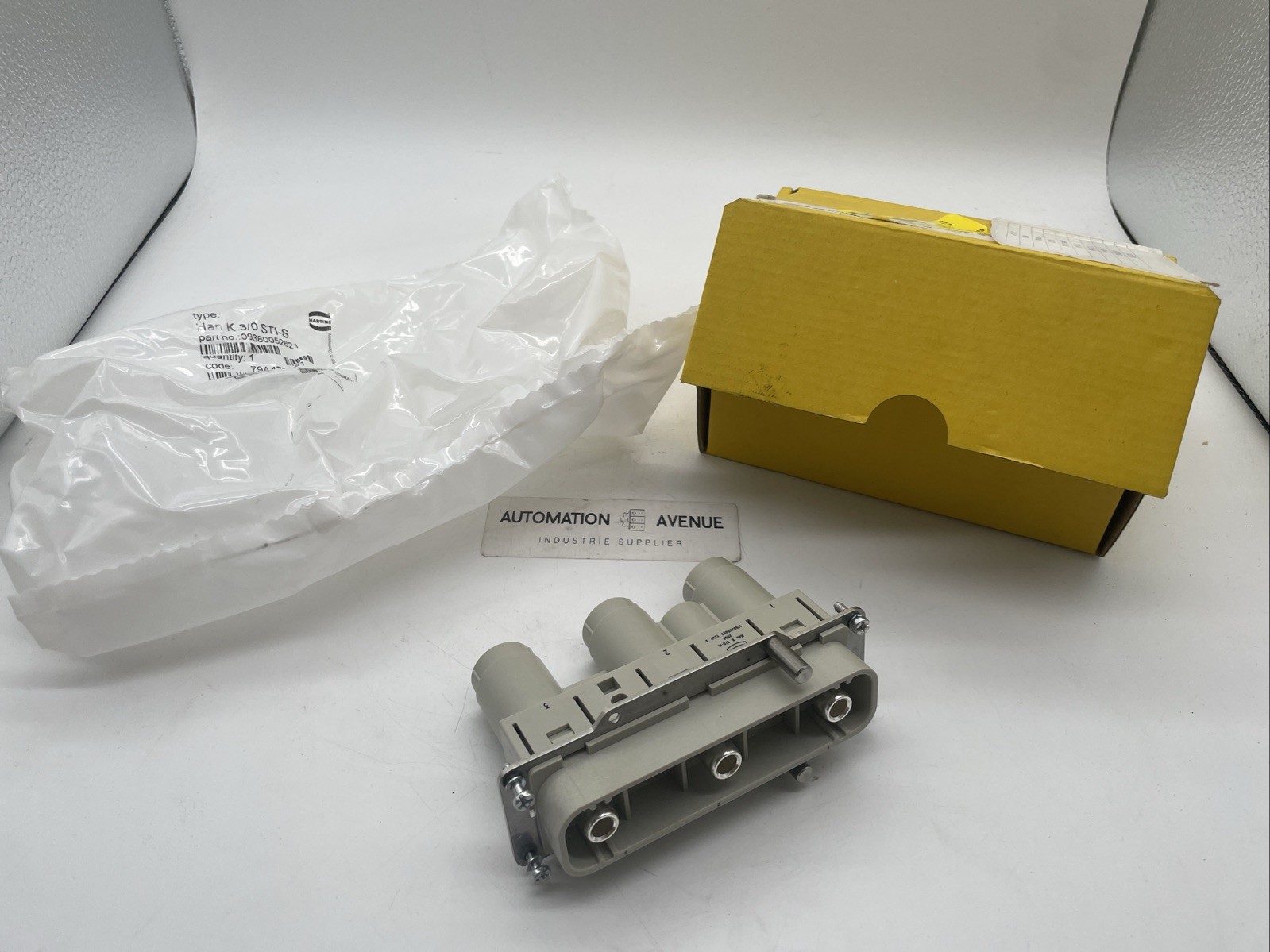 HARTING Stifteinsatz Han K 3/0 STI-S, 3-polig, Axialschraub, 200 A, Größe 24B