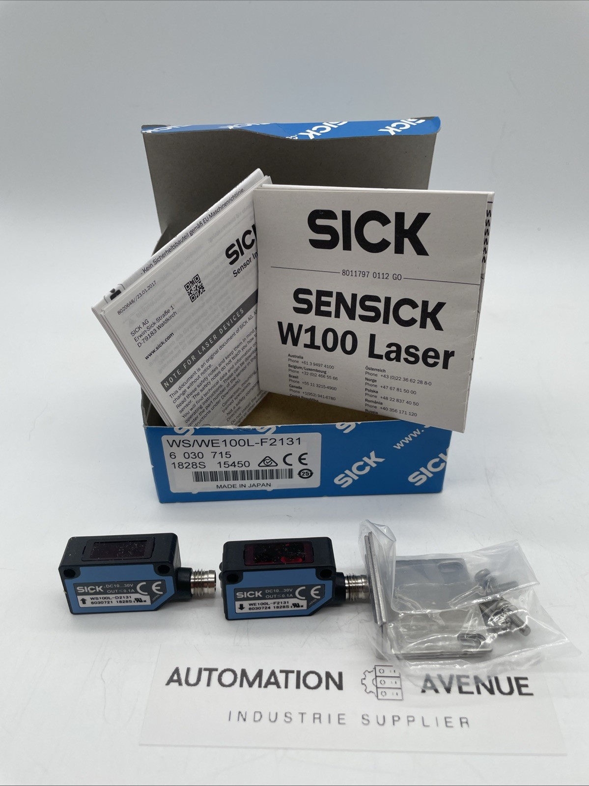 SICK WS/WE100L-F2131 (6030715) Miniatur-Lichtschranke, Laser, 35 m, PNP, M8