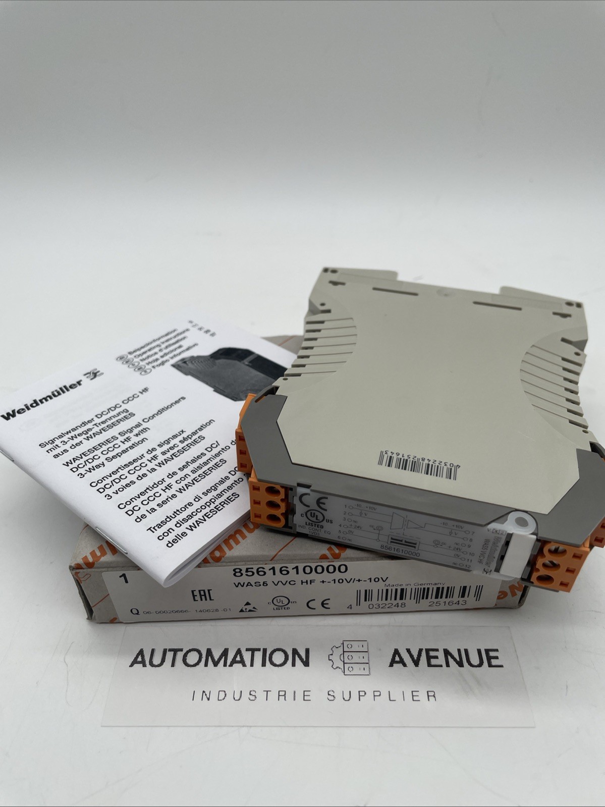 Weidmüller WAS5 VVC HF Signalwandler ±10 V/±10 V, 24 V DC – 8561610000