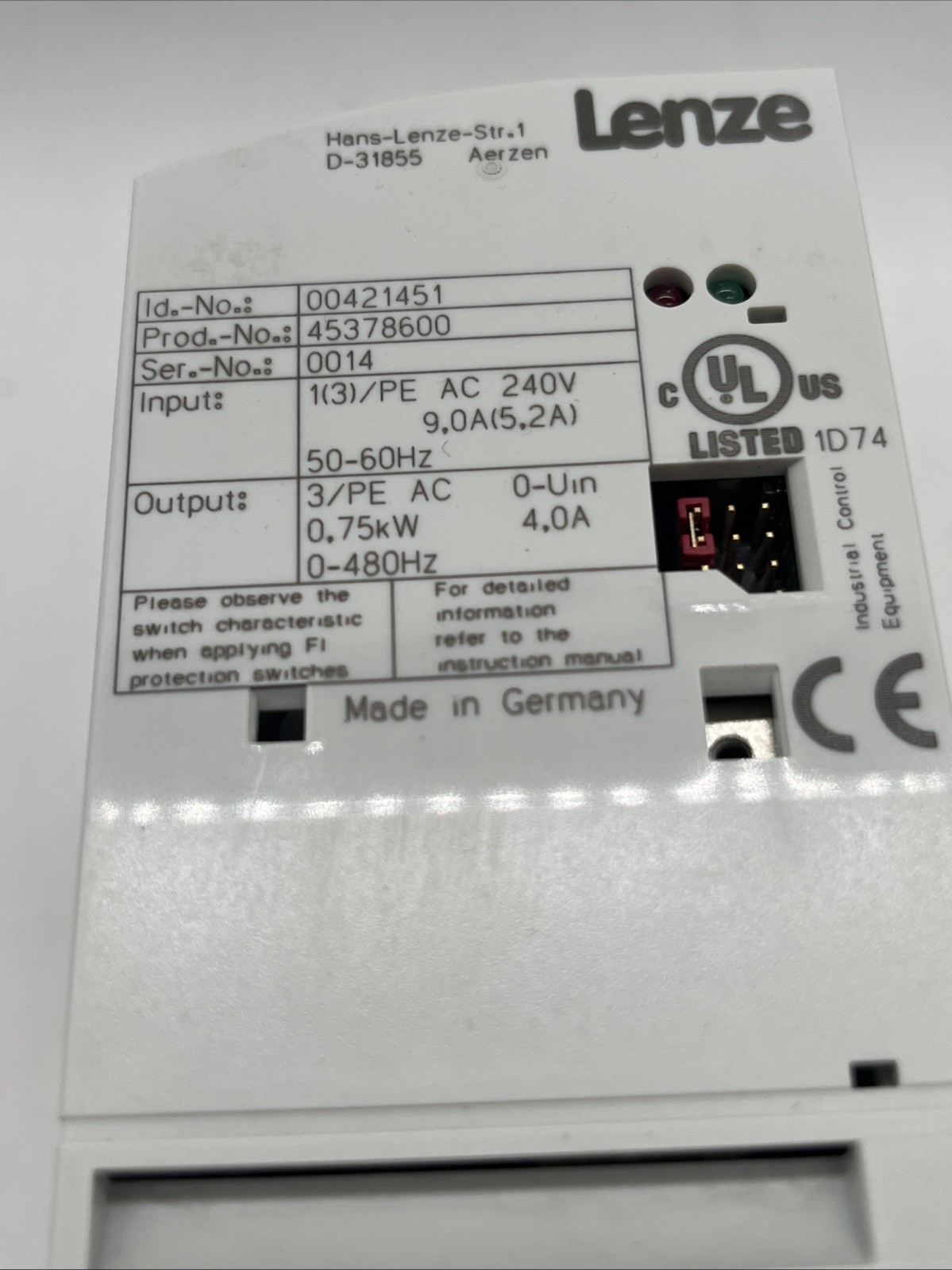 Lenze 8200 Vector Frequenzumrichter E82EV751_2B / E82EV751K2B – 0,75 kW - Bild 7