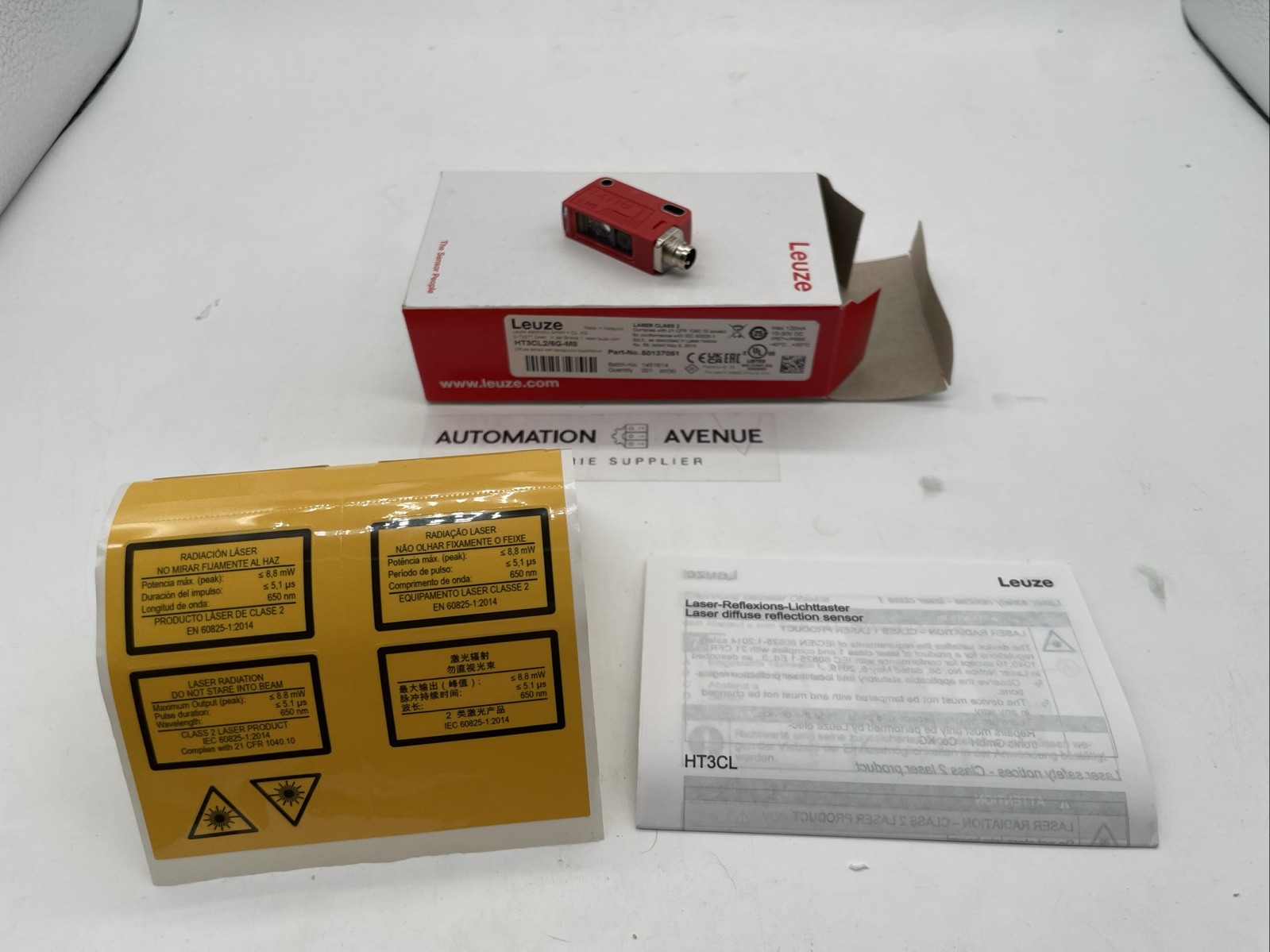 Leuze HT3CL2/6G-M8 Lichttaster mit Hintergrundausblendung, Laser rot, M8, 10–30 V DC (50137051) - Bild 2
