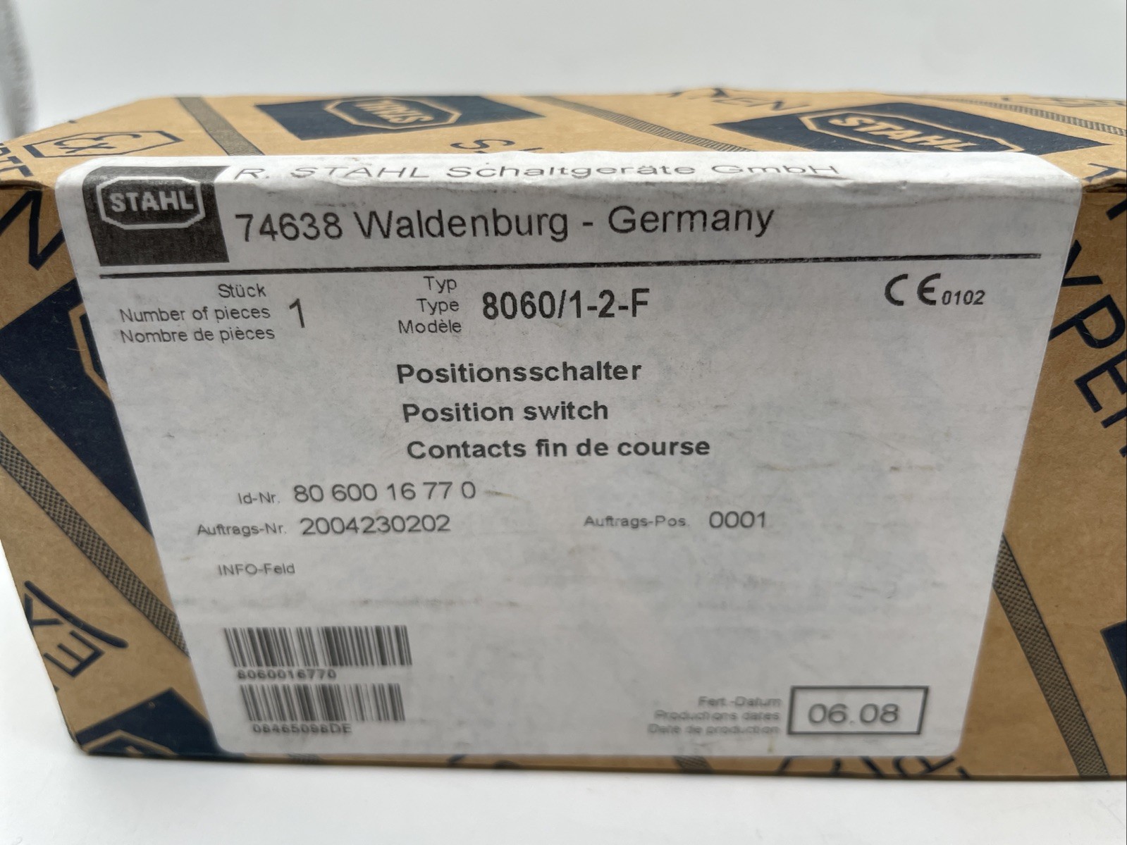 R. STAHL Positionsschalter 8060/1-2-F, Ex de, 1Ö/1S, Federstab - Bild 2