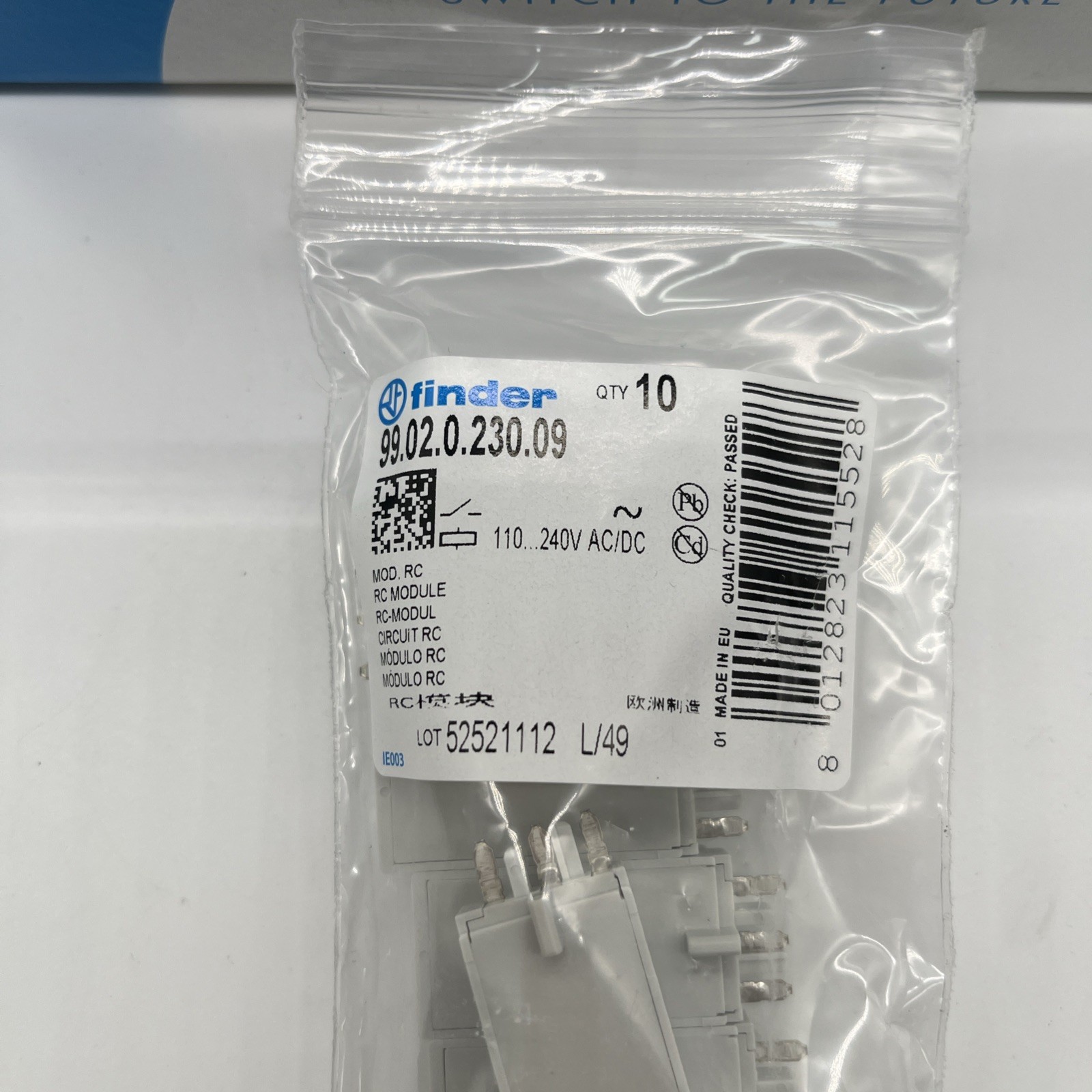 Finder 99.02.0.230.09 RC‑Glied, 110–240 V AC/DC – 50 Stück - Bild 2