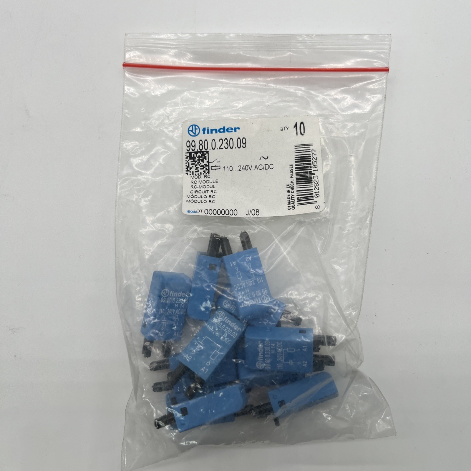 Finder 99.80.0.230.09 RC‑Modul, 110–240 V AC/DC – 10 Stück