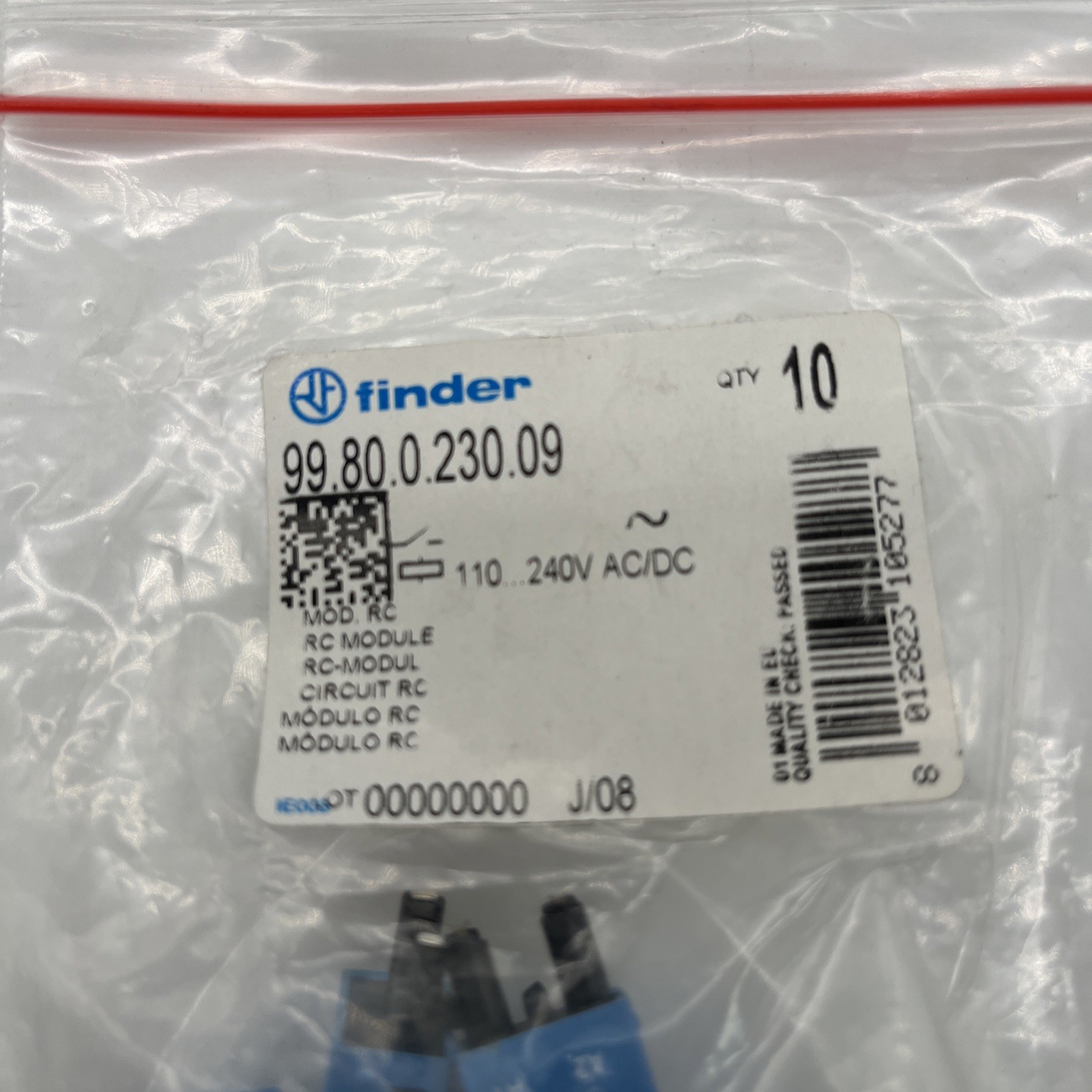 Finder 99.80.0.230.09 RC‑Modul, 110–240 V AC/DC – 10 Stück - Bild 2