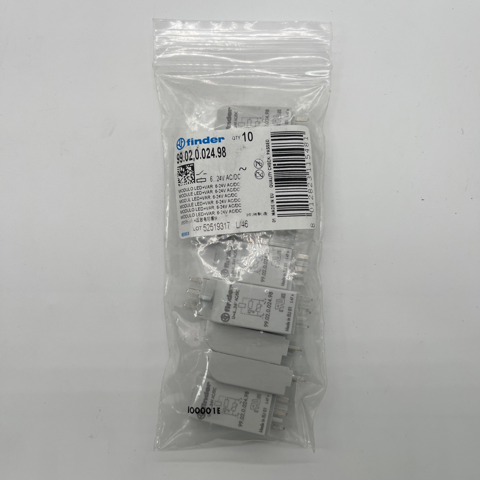 Finder 99.02.0.024.98 LED+Varistor Modul – 10 Stück