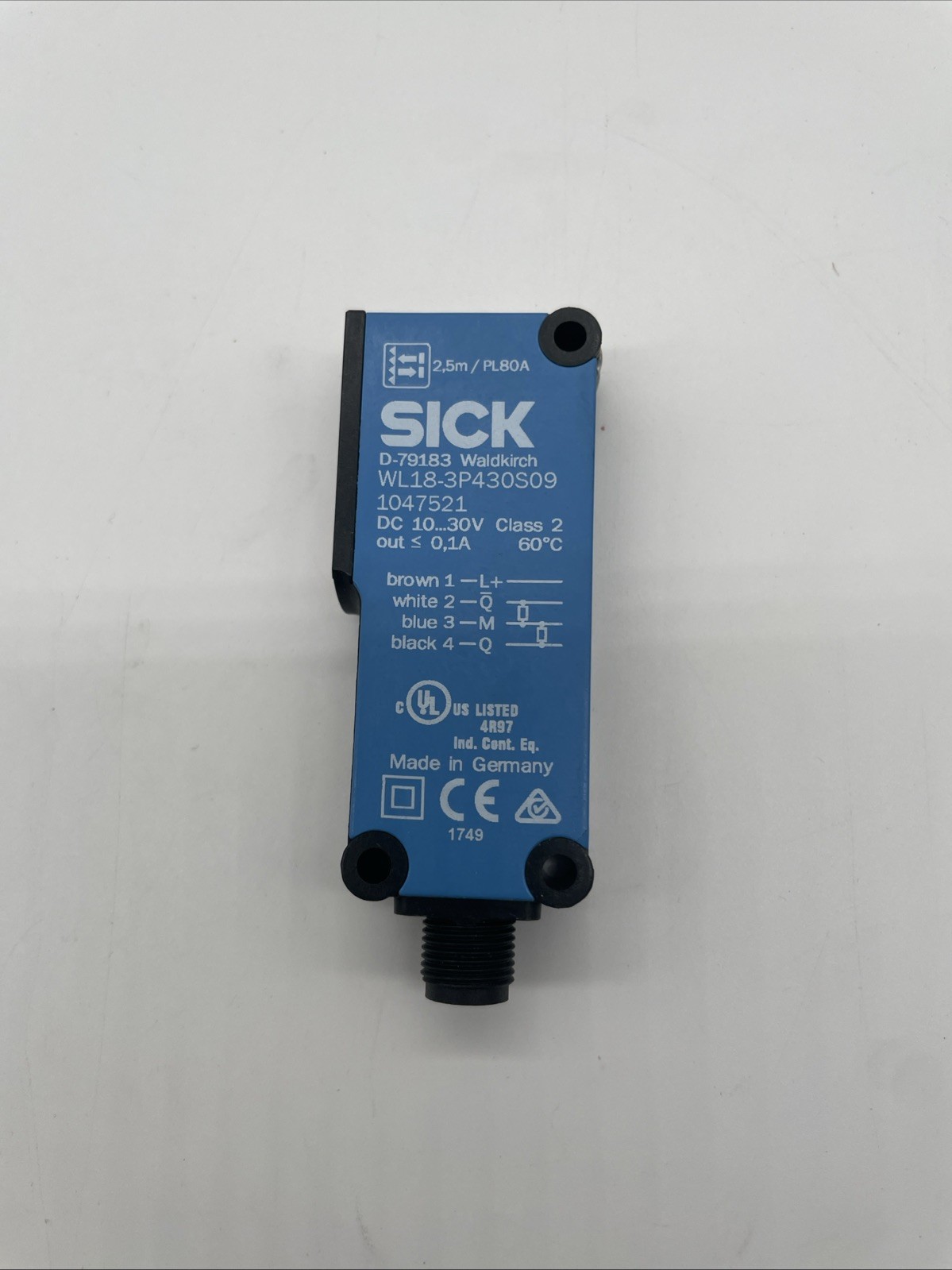 SICK WL18-3P430S09 (1047521) – Reflexions-Lichtschranke, PNP, M12, bis 7 m
