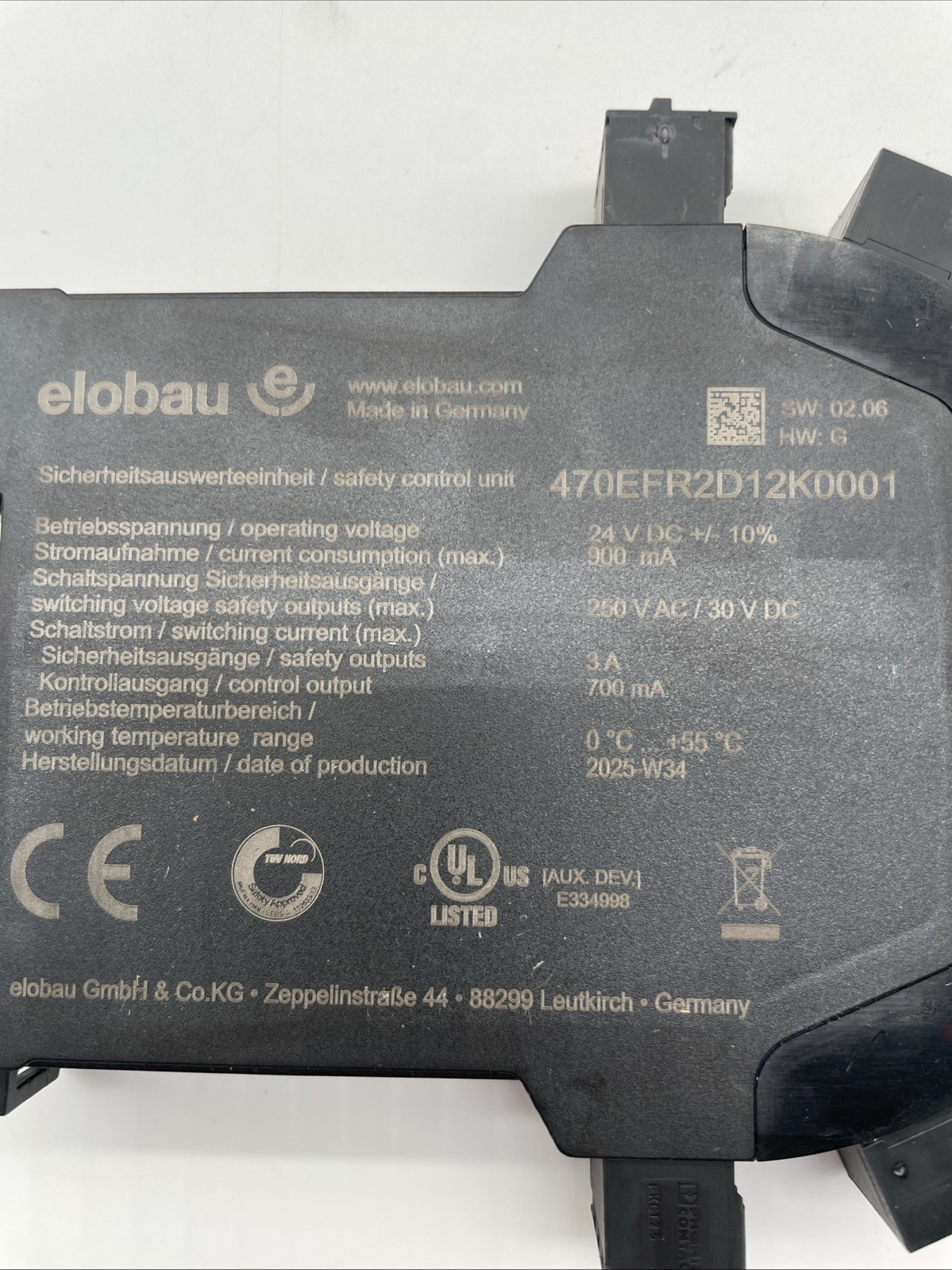 elobau eloFlex Mini 470EFR2D12K0001 Sicherheitsauswerteeinheit, 24 V DC - Bild 3