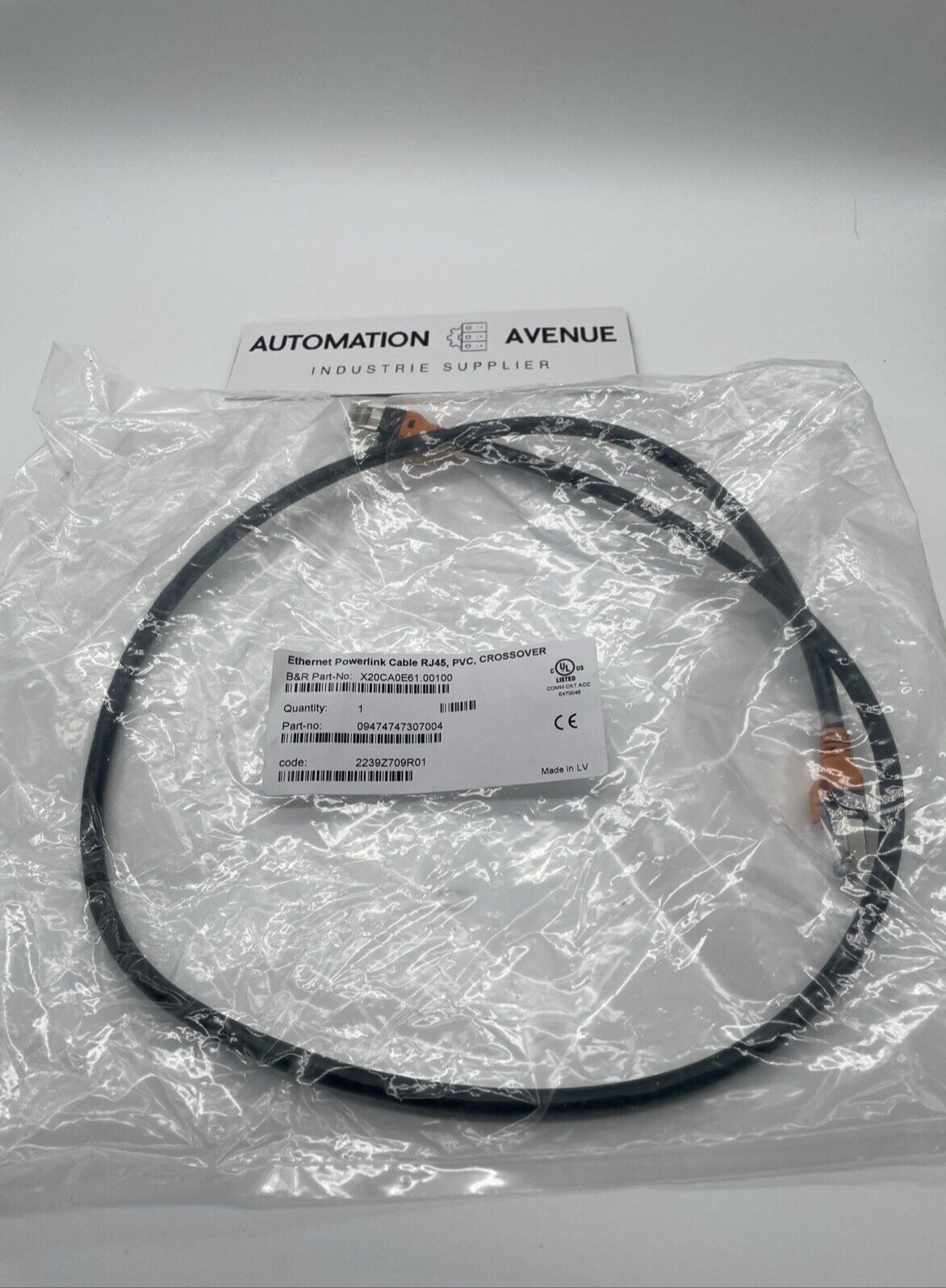 B&R X20CA0E61.00100 POWERLINK/Ethernet Kabel RJ45–RJ45, 1 m, Cat5e, geschirmt, PVC, schwarz