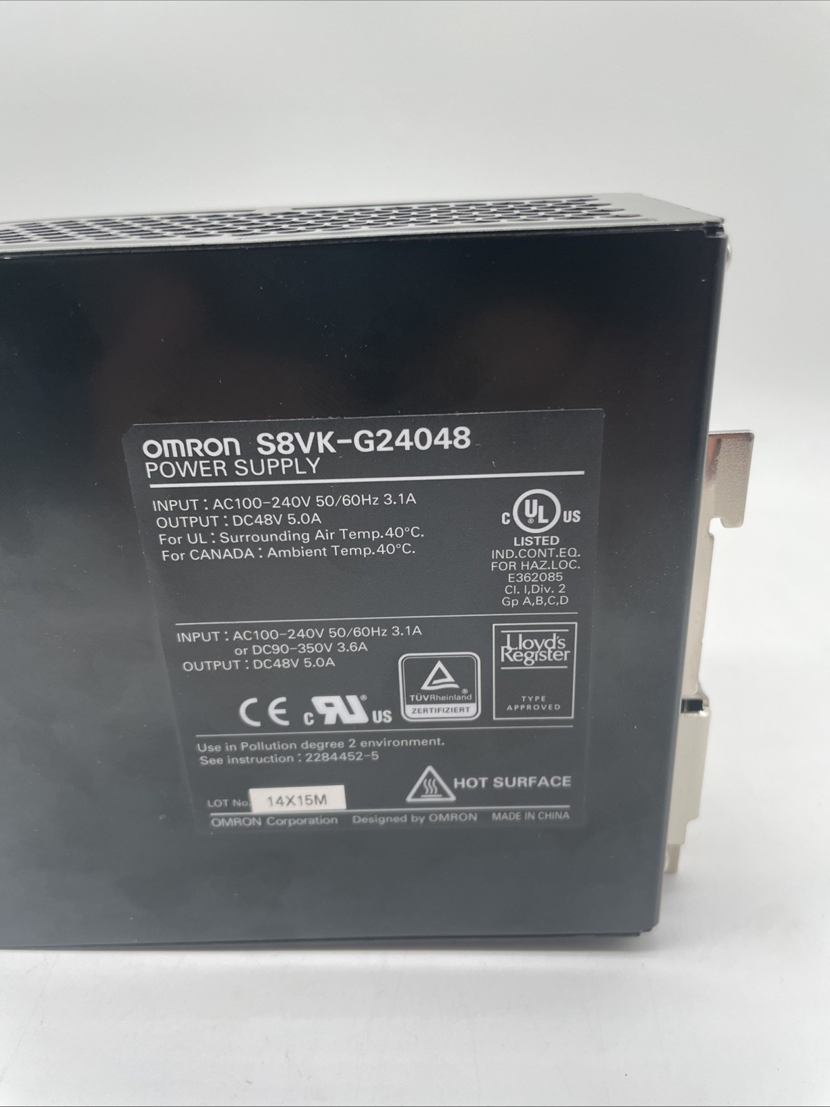 Omron S8VK-G24048 Schaltnetzteil 240W 48V DC 5A DIN-Schiene - Bild 5