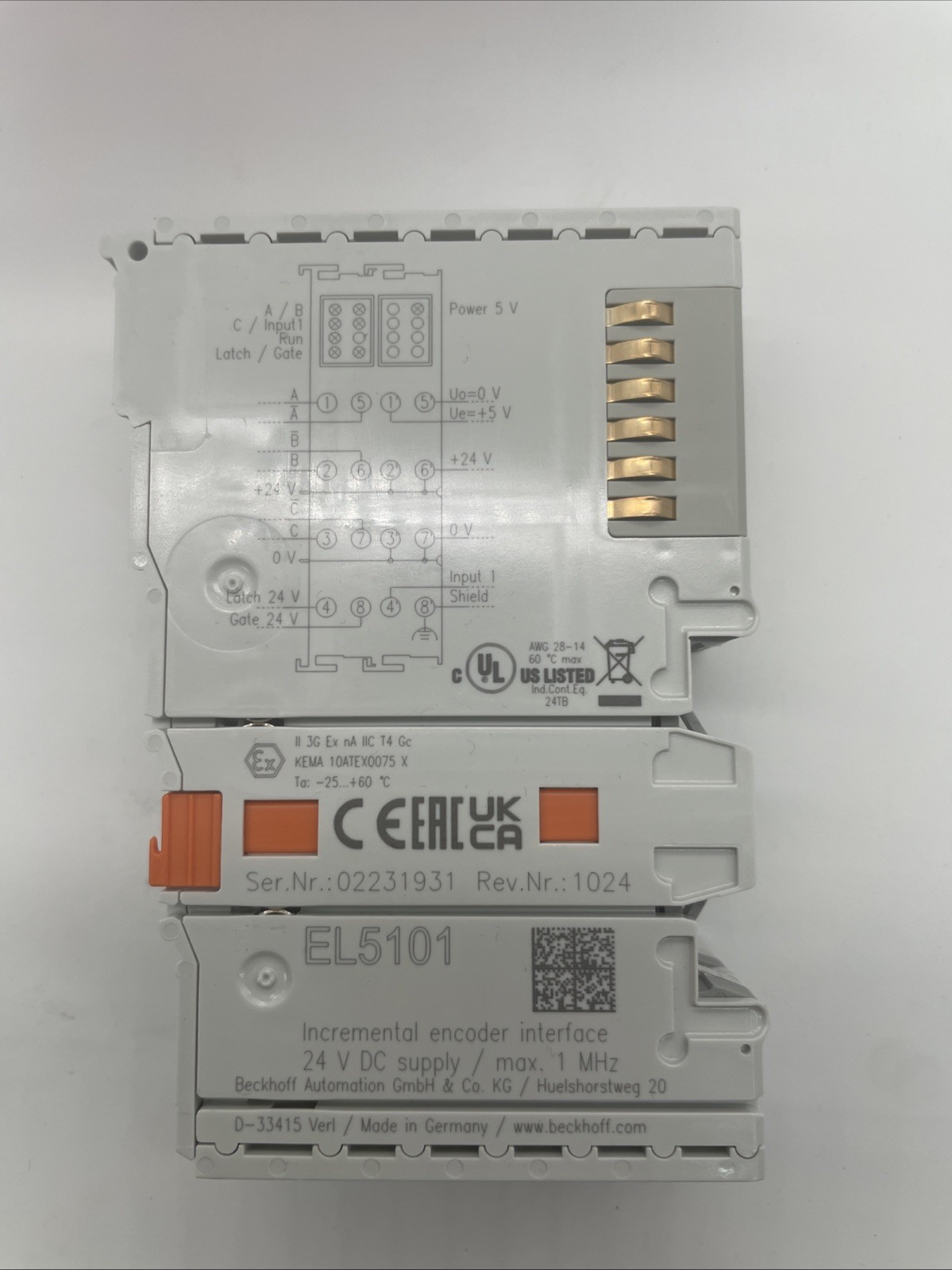 Beckhoff EL5101 Inkremental-Encoder-Interface, 1-Kanal, 5 V DC, RS422/TTL, 1 MHz - Bild 2