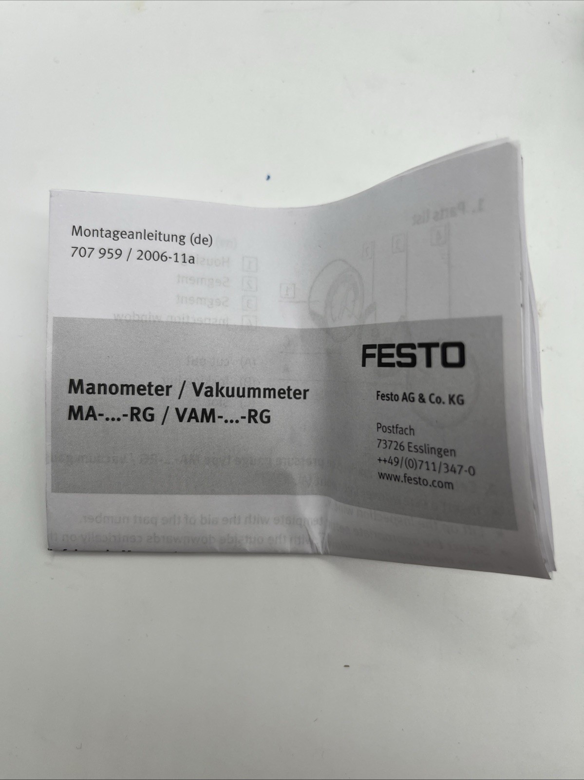 FESTO MA-40-16-R1/8-E-RG (525726) Manometer, 0–16 bar, R1/8, rückseitig - Bild 5
