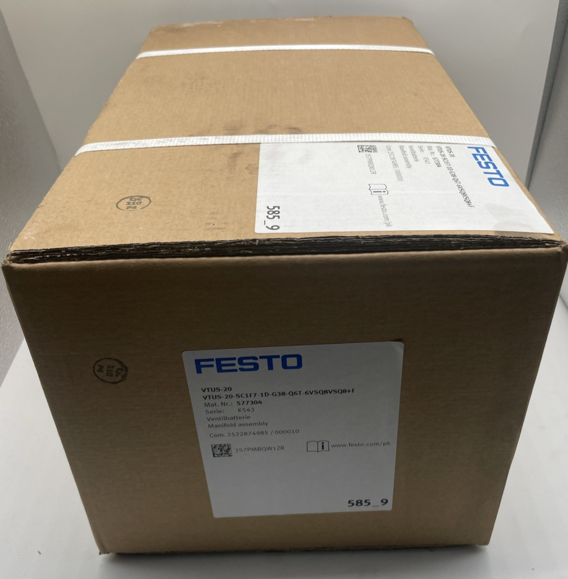 Festo VTUS-20 Ventilbatterie, Konfiguration SC1F7-1D-G38-Q6T-6VSQ8VSQ8+F – 577304