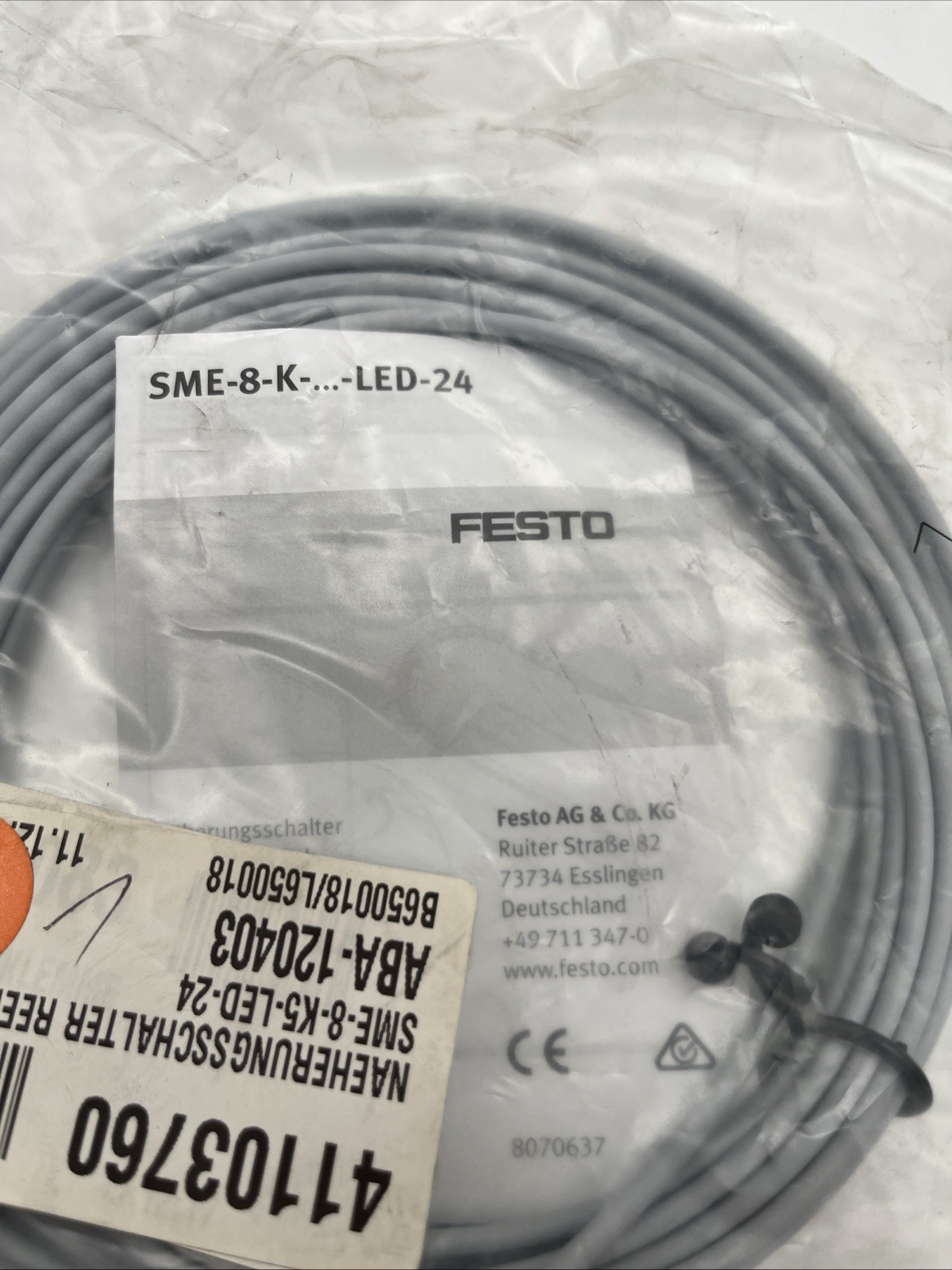 FESTO SME-8-K5-LED-24 Näherungsschalter, T-Nut, 5 m, LED, 12–30 V AC/DC – NEU | OVP - Bild 2