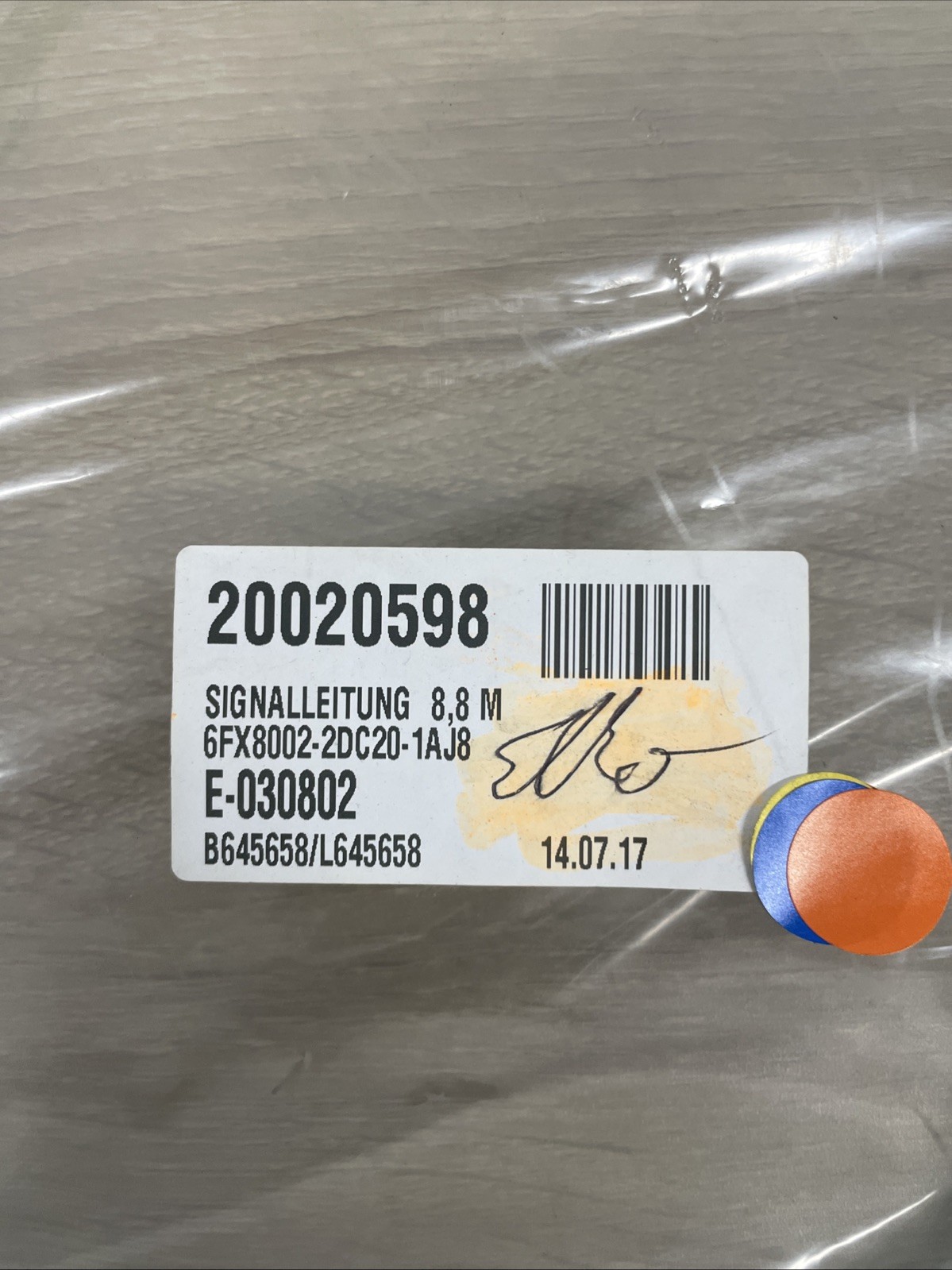 Siemens signal cable 6FX8002-2DC20-1AJ8 – Drive‑CLiQ, IP67/IP67, MOTION‑CONNECT 800PLUS, 8.8 m - Bild 2