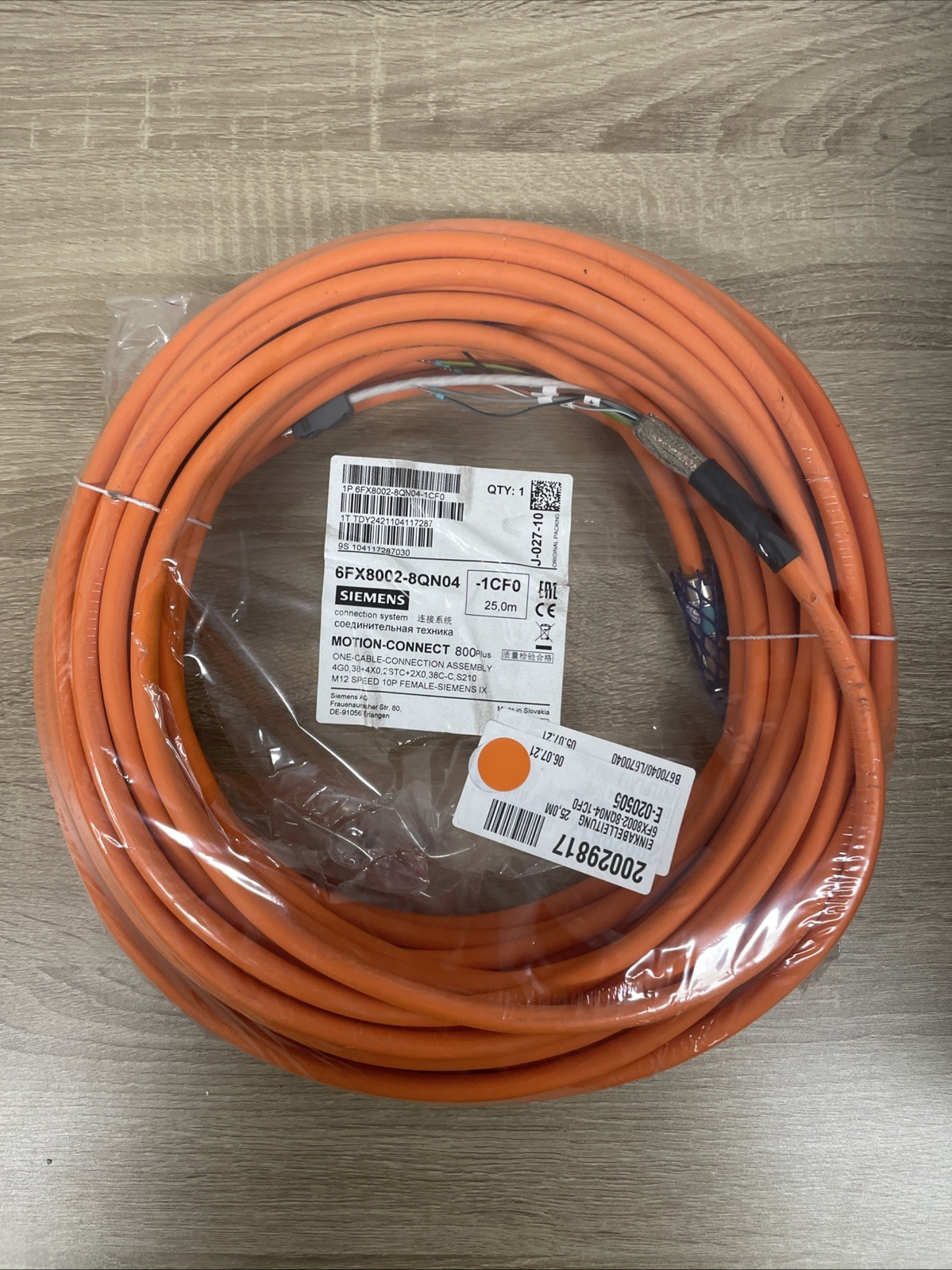 Siemens Motion-Connect 800Plus One Cable 6FX8002-8QN04-1CF0, 25 m