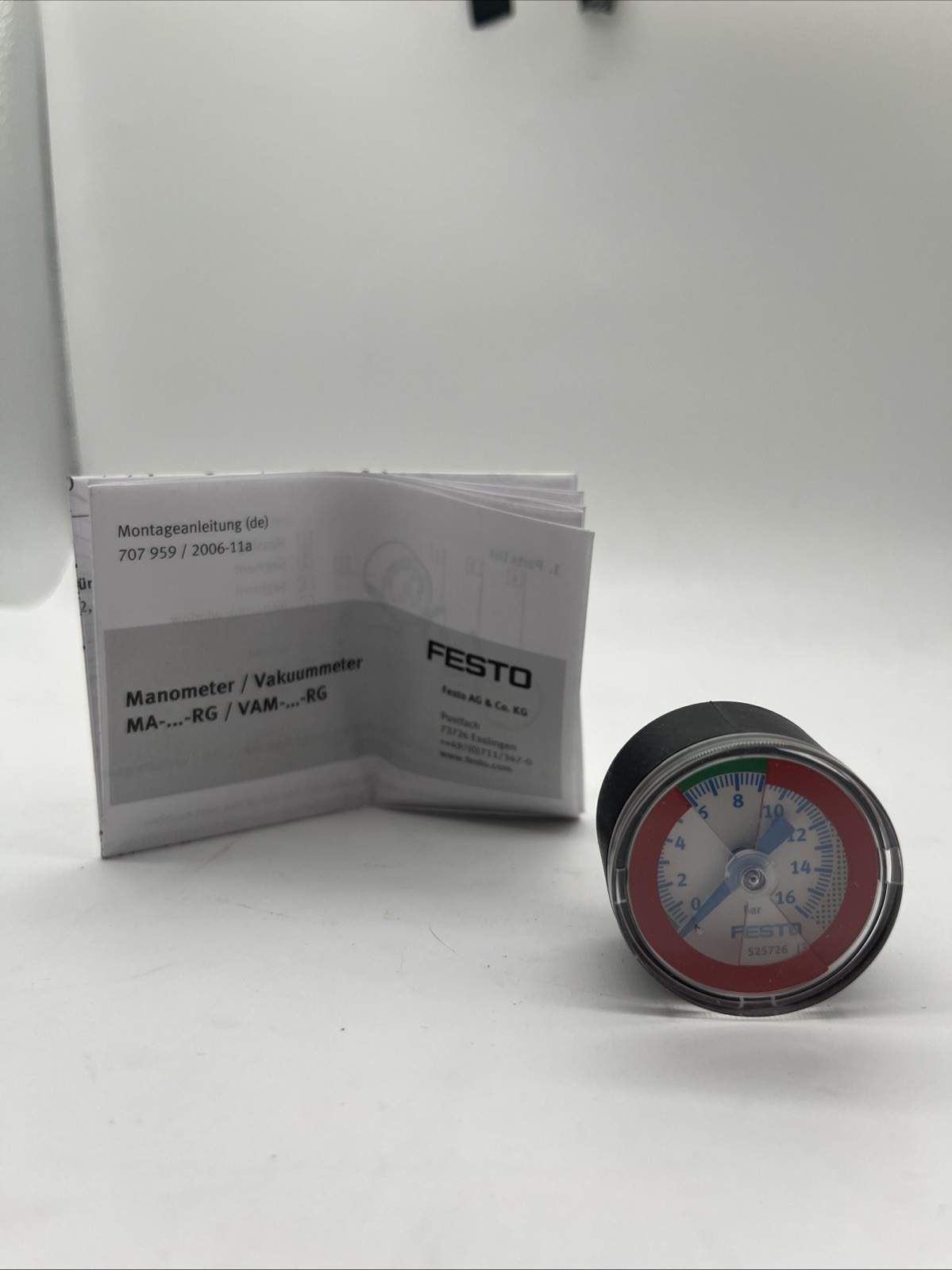 FESTO MA-40-16-R1/8-E-RG (525726) Manometer, 0–16 bar, R1/8, rückseitig - Bild 3