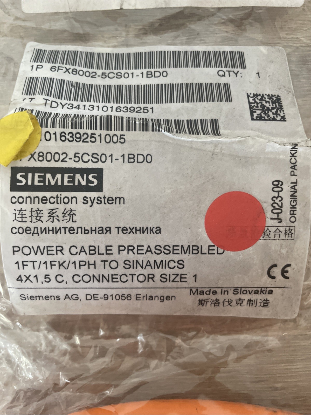Siemens Leistungsleitung 6FX8002-5CS01-1BD0, 13 m – MOTION‑CONNECT 800PLUS - Bild 2