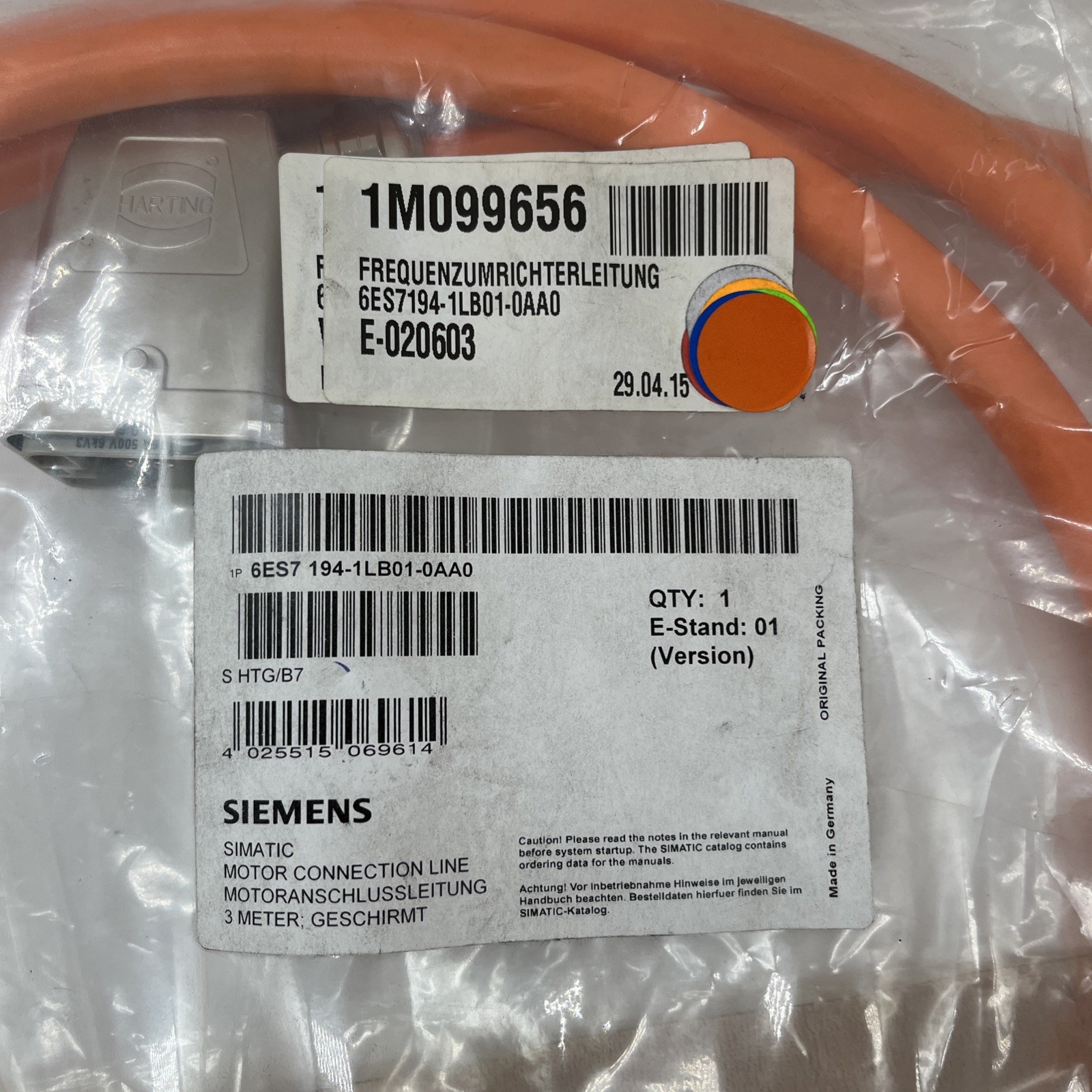 Siemens Frequenzumrichterleitung 6ES7194-1LB01-0AA0 – 3 m – SIMATIC ET 200pro FC - Bild 2