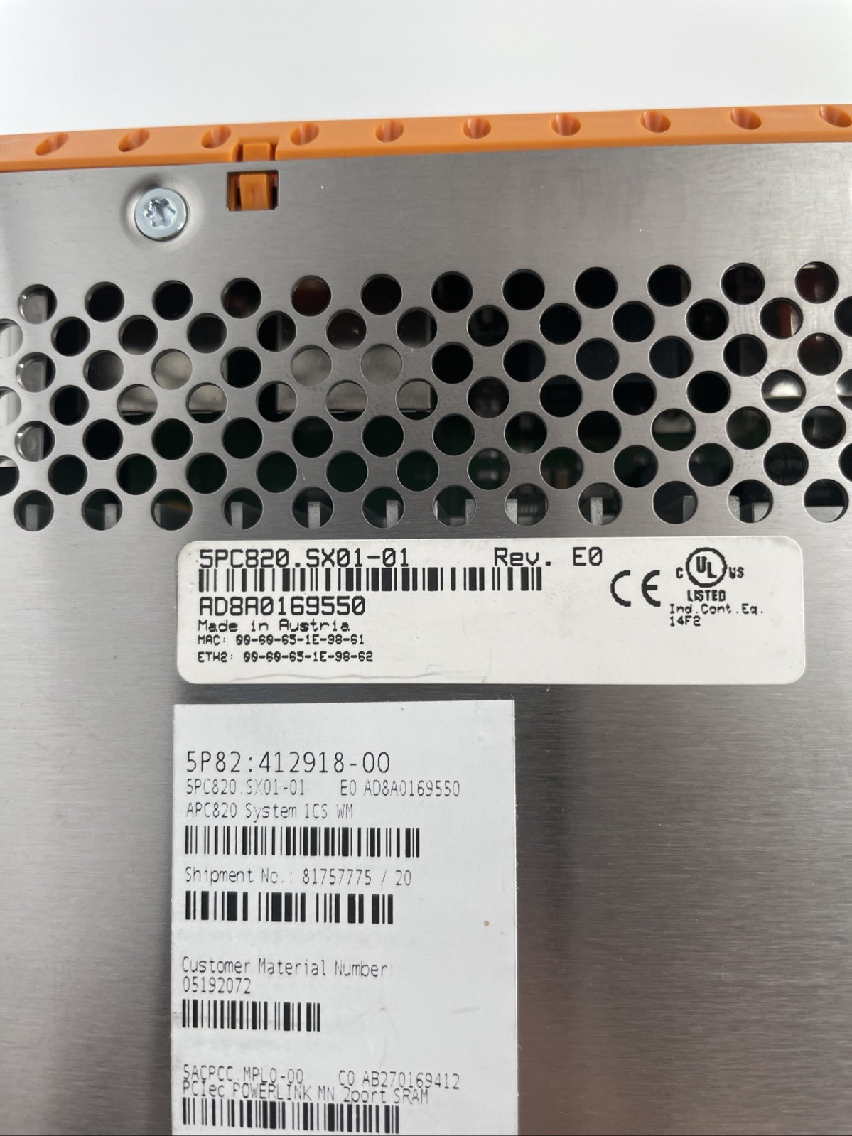 B&R APC820 Systemeinheit 5PC820.SX01-00 - Bild 4