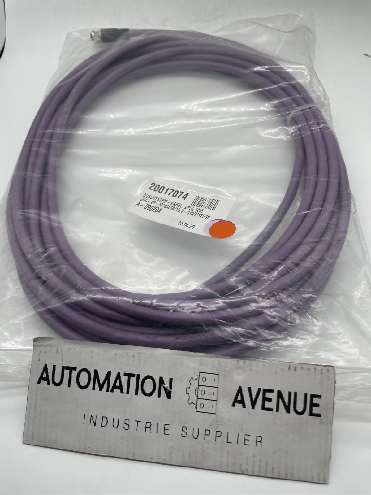 Phoenix Contact SAC-2P-M12MSB/10,0-910/M12FSB bus system cable, 2-pin, 10 m, M12 B-coded plug to socket