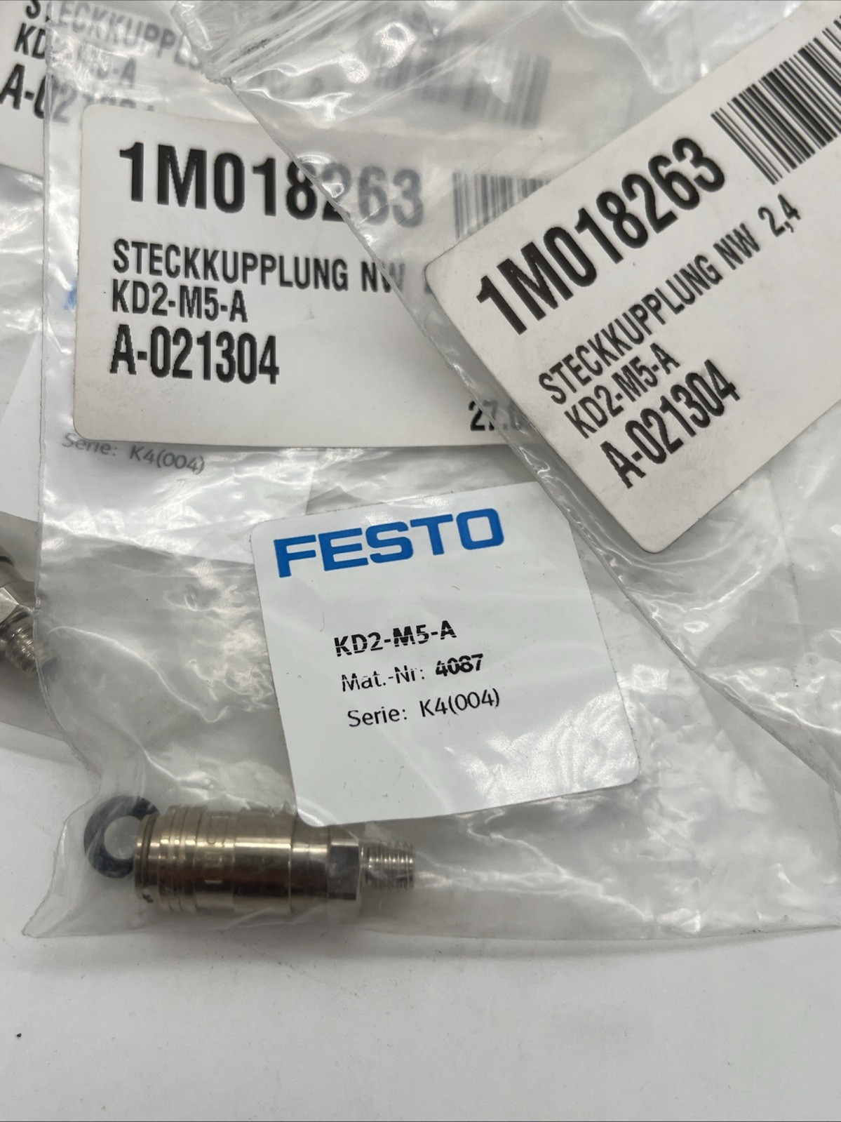 Festo KD2-M5-A Kupplungsdose M5, NW 2,4 (4 Stück) – NEU - Bild 2
