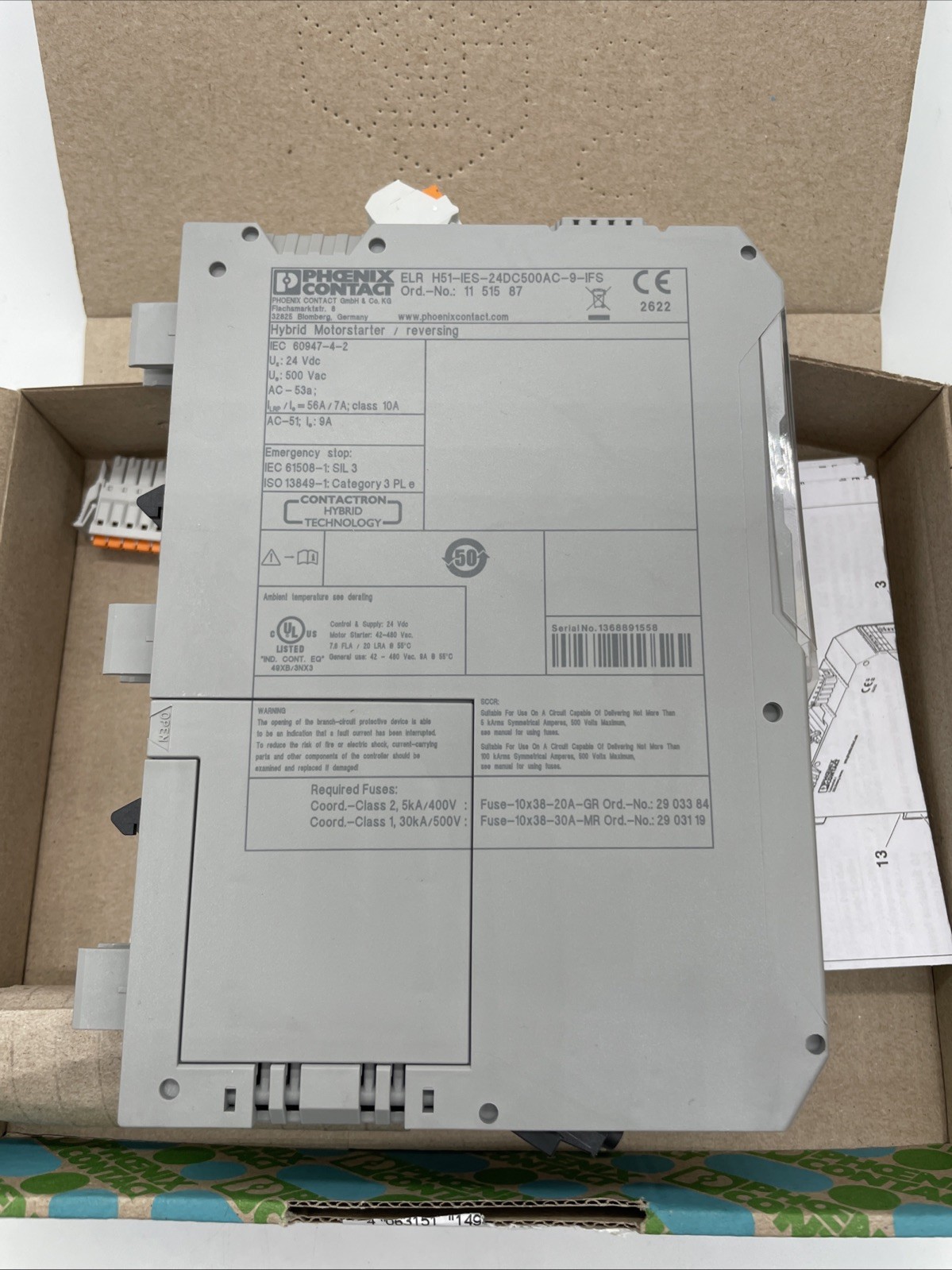 Phoenix Contact ELR H51-IES-24DC500AC-9-IFS Hybrid Motor Starter, 24 V DC / 3~ 500 V AC, 9 A - Bild 3