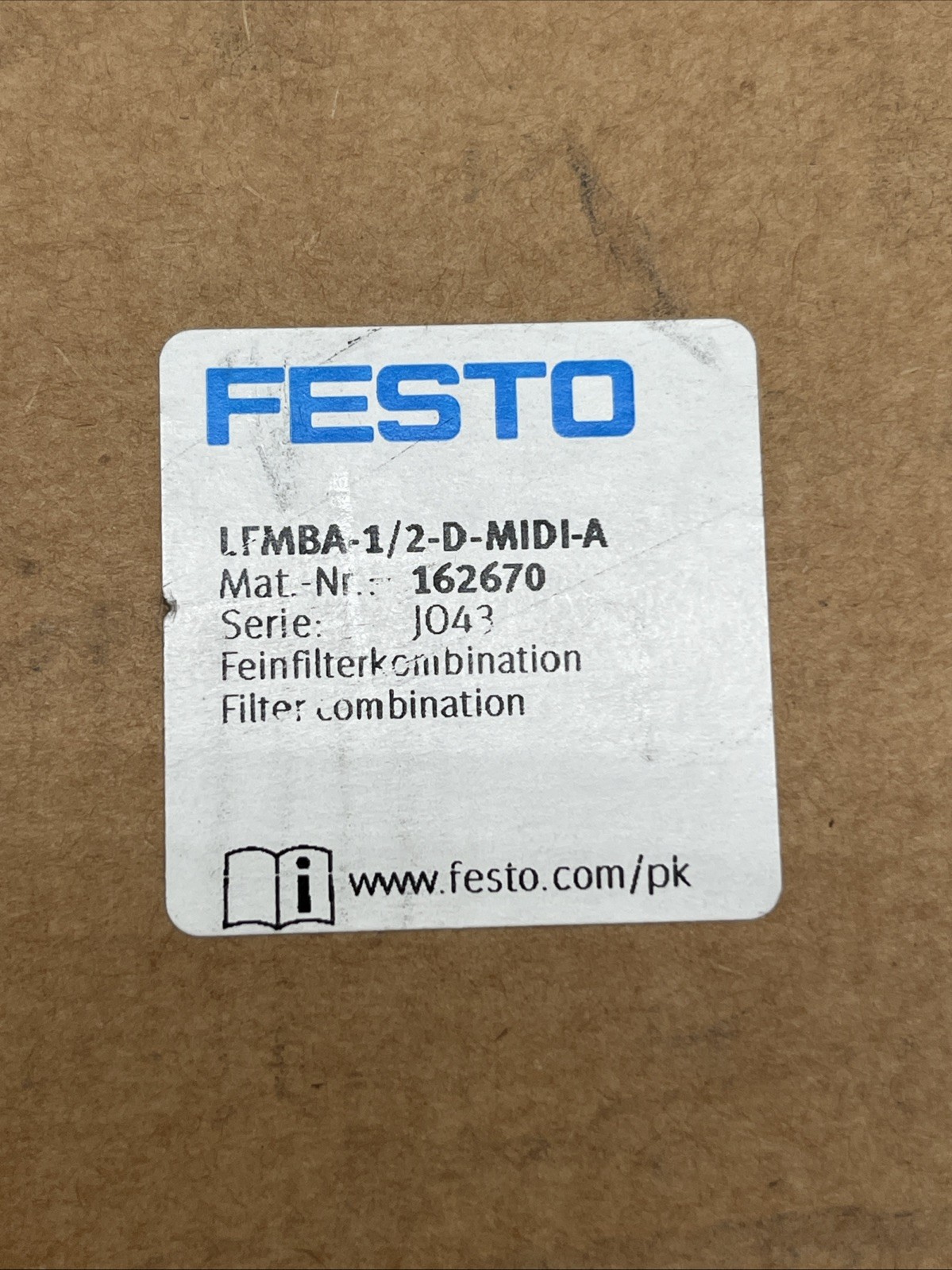 FESTO LFMBA-1/2-D-MIDI-A Feinfilterkombination, G1/2, 0,01 µm – 162670 - Bild 2