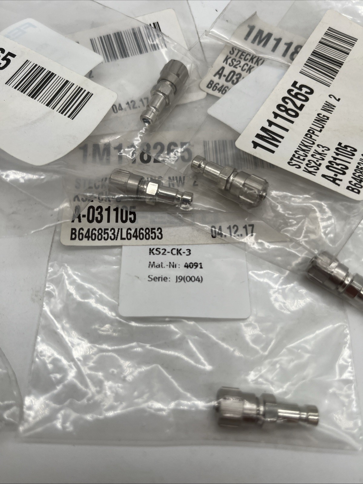 FESTO KS2-CK-3 Kupplungsstecker, Bestell-Nr. 4091 (6 Stück) – Neu - Bild 3