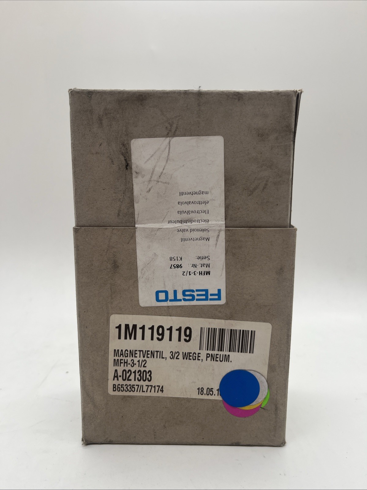 Festo 9857 MFH-3-1/2 Magnetventil 3/2-Wege, G1/2, 3700 l/min – NEU / VERSIEGELT - Bild 3