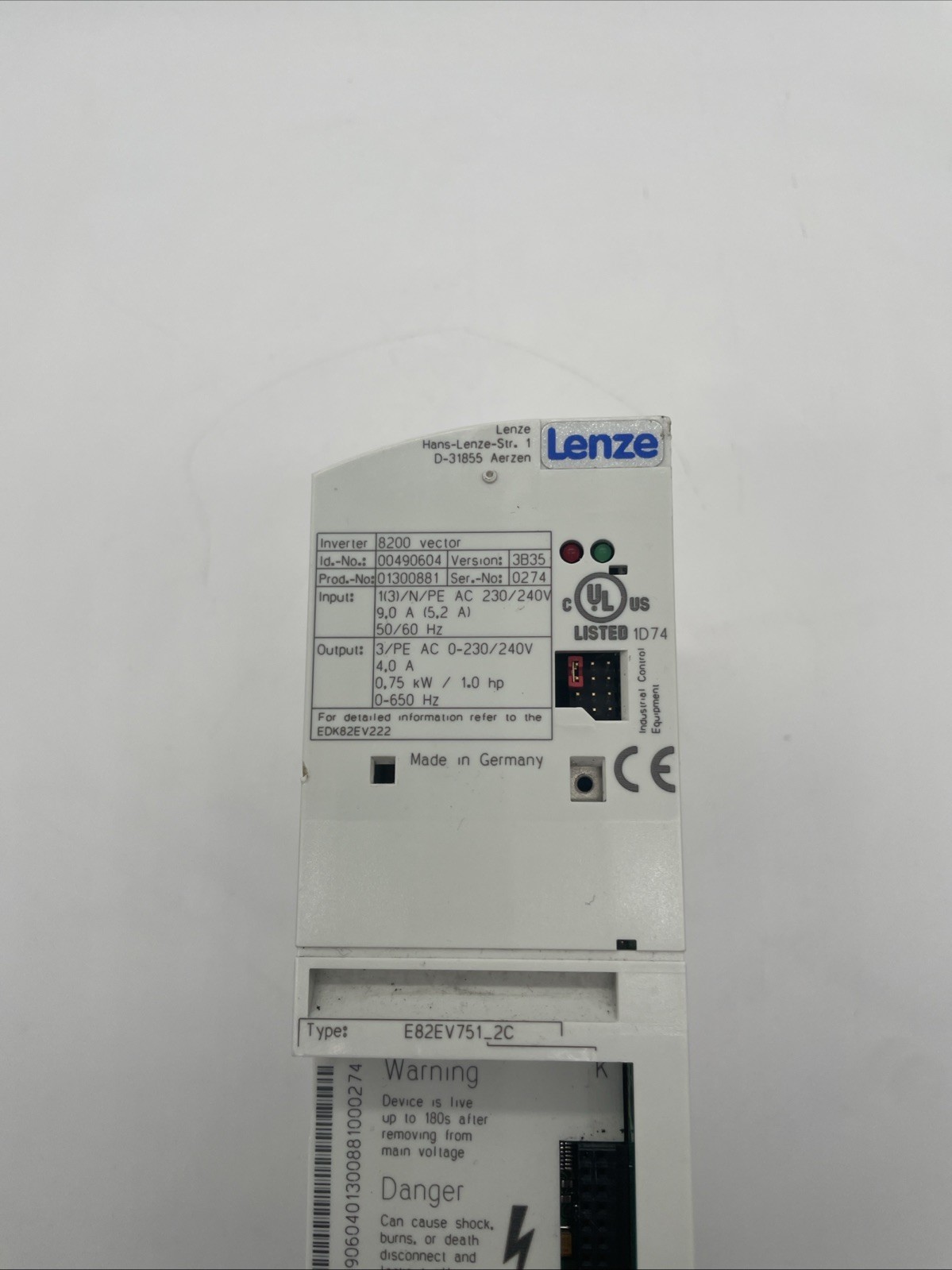 Lenze 8200 Series Frequency Inverter E82EV751-2C902 0.75 kW - Bild 2