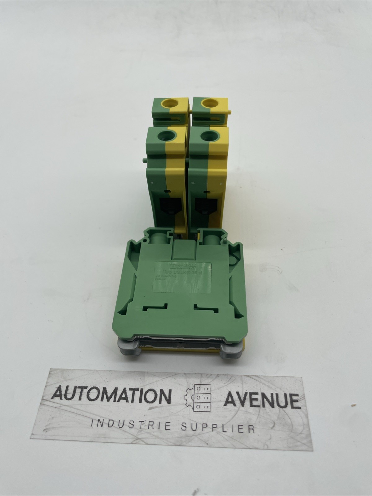 3x Phoenix Contact USLKG 35 N Ground Terminal Block 35 mm², Screw Connection, Green/Yellow – NEW