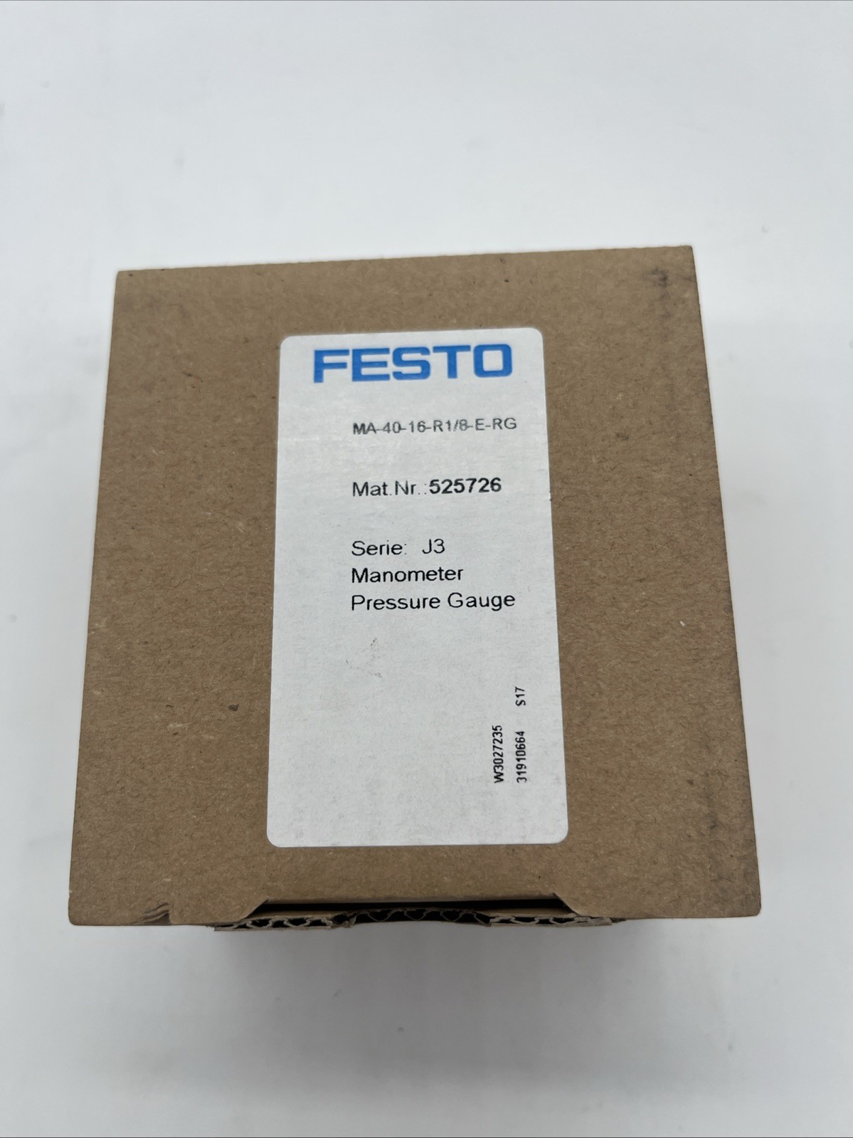 FESTO MA-40-16-R1/8-E-RG (525726) Pressure Gauge, 0–16 bar, R1/8, rear