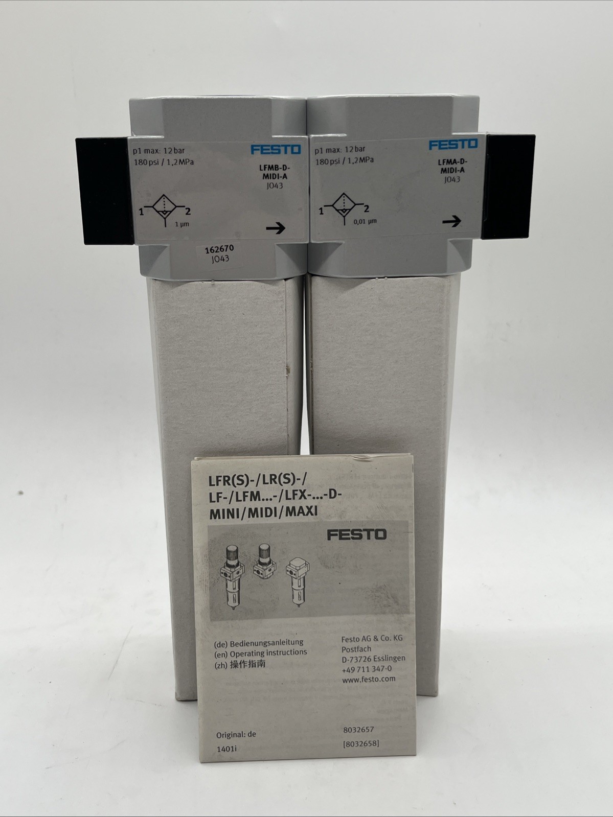 FESTO LFMBA-1/2-D-MIDI-A Feinfilterkombination, G1/2, 0,01 µm – 162670 - Bild 3