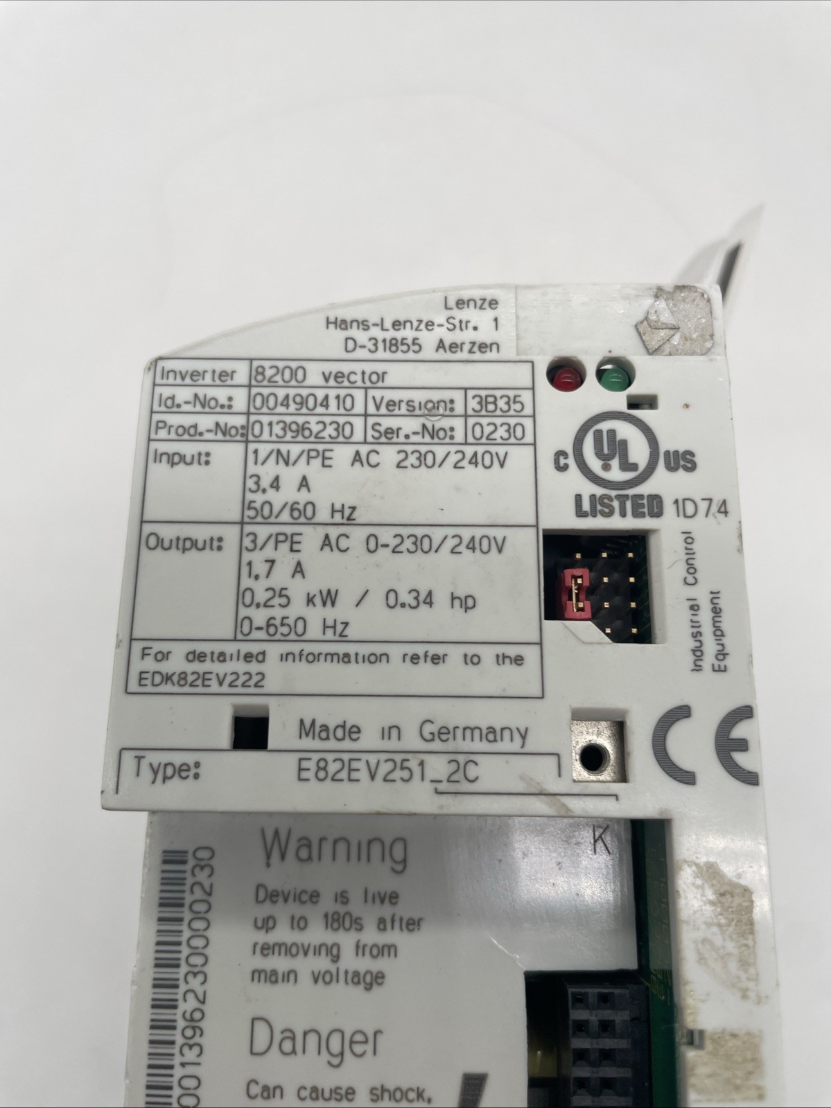 Lenze Frequenzumrichter 8200 vector E82EV251_2C | 0,25 kW, 1~230/240 V - Bild 3